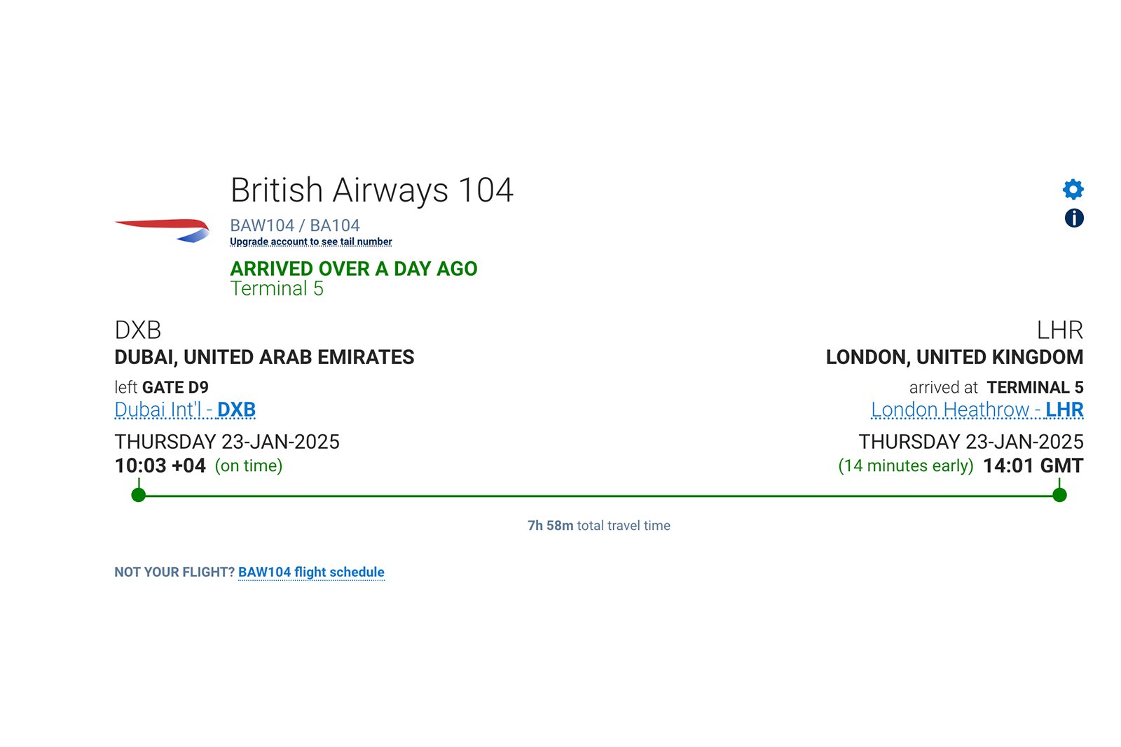 FLIGHTAWARE screenshot