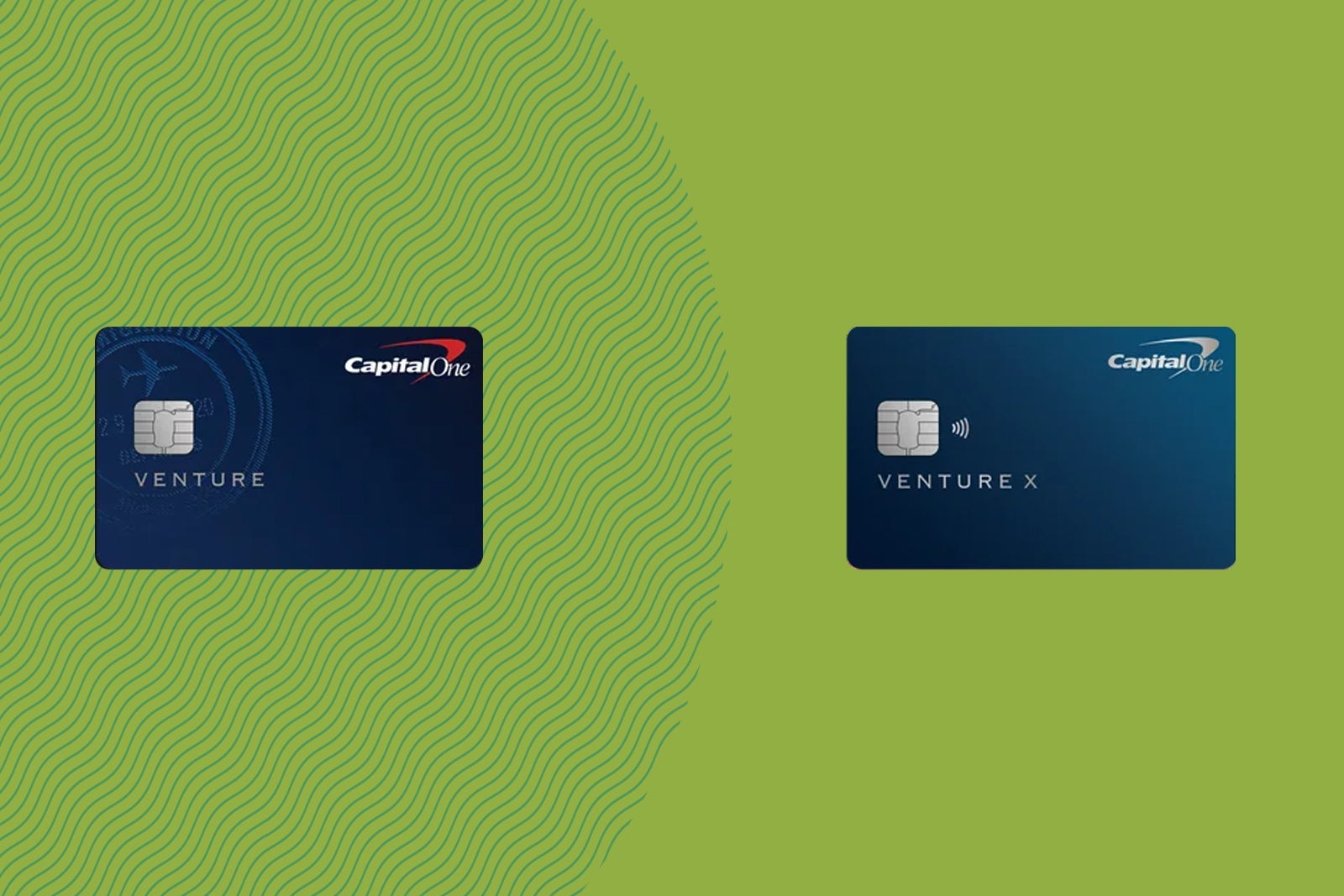 Capital One Venture and Venture X card art side by side