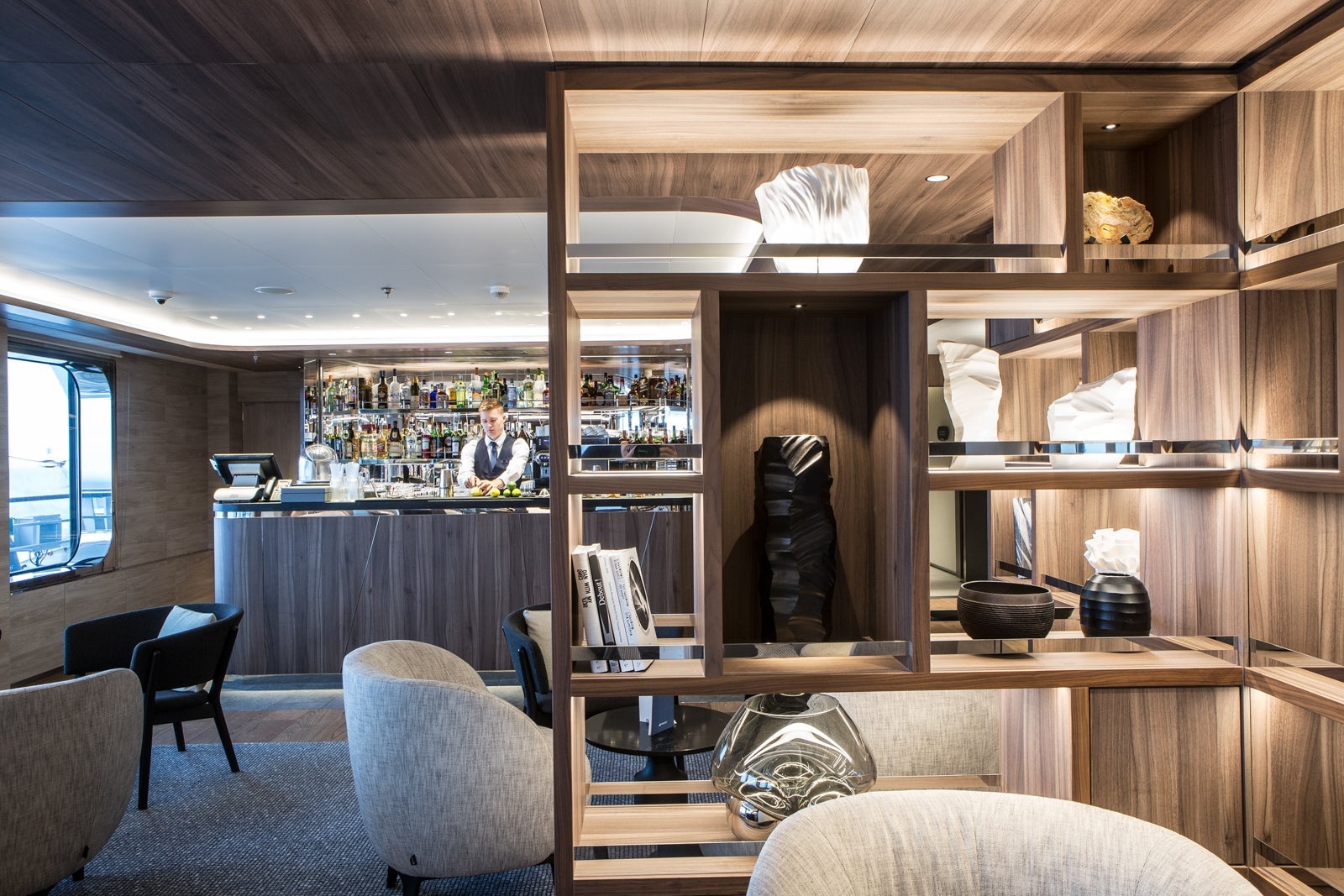 The main lounge on Le Commandant Charcot