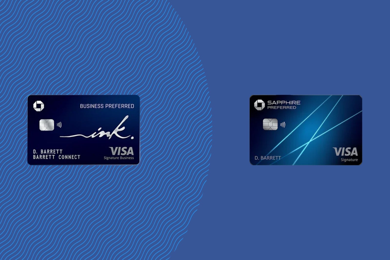 Chase Sapphire Preferred vs. Ink Business Preferred Ink Business Preferred and Chase Sapphire Preferred card art