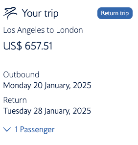 british airways website screenshot