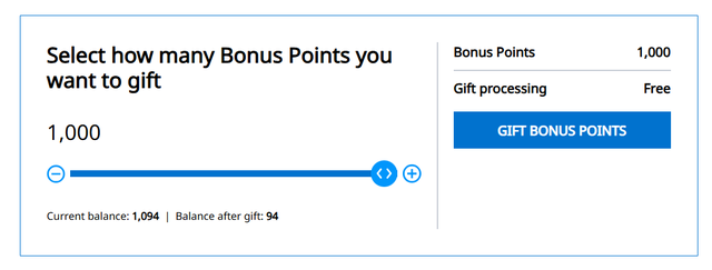 Process to gift Hyatt points to another member