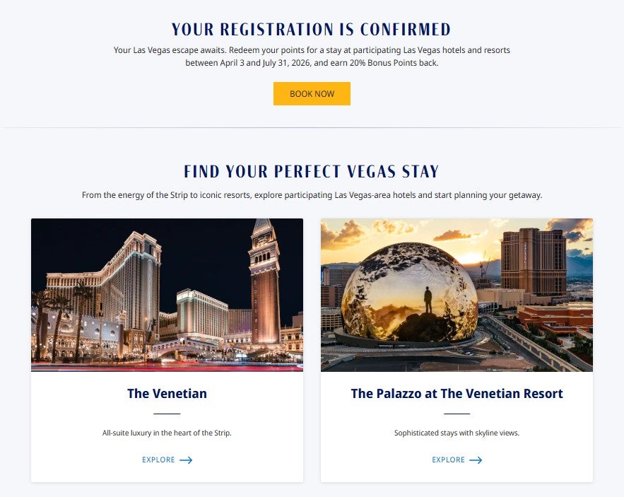 Hyatt Las Vegas award travel promotion
