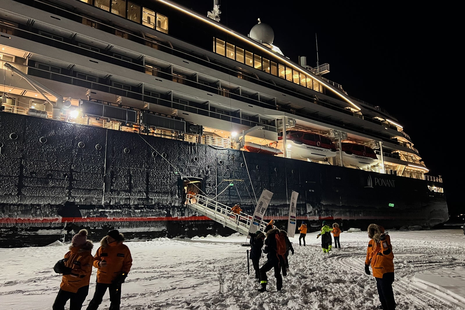 Ponant's Le Commandant Charcot arrives at La Baie on the Saguenay Fjord
