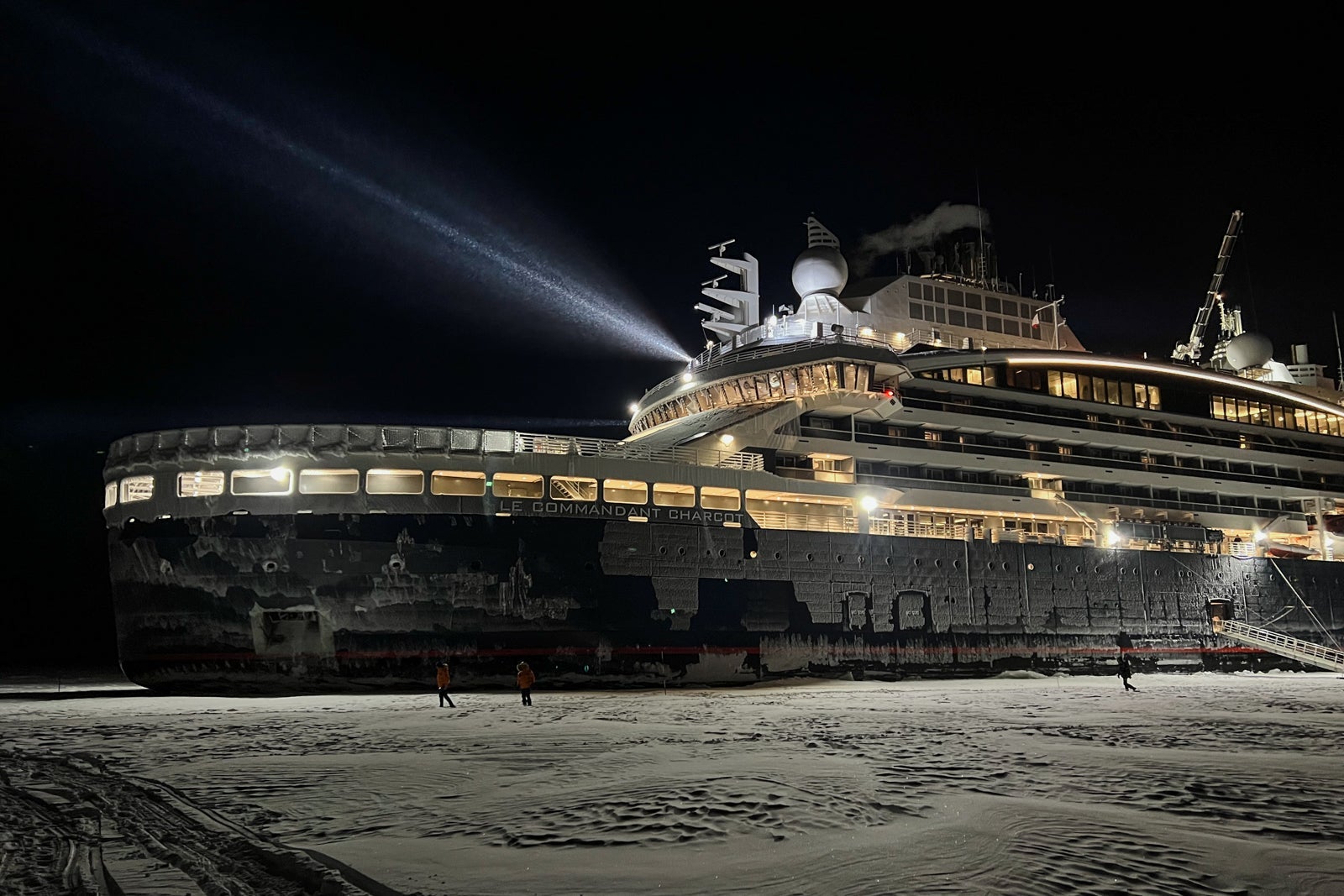 Ponant's Le Commandant Charcot arrives at La Baie on the Saguenay Fjord