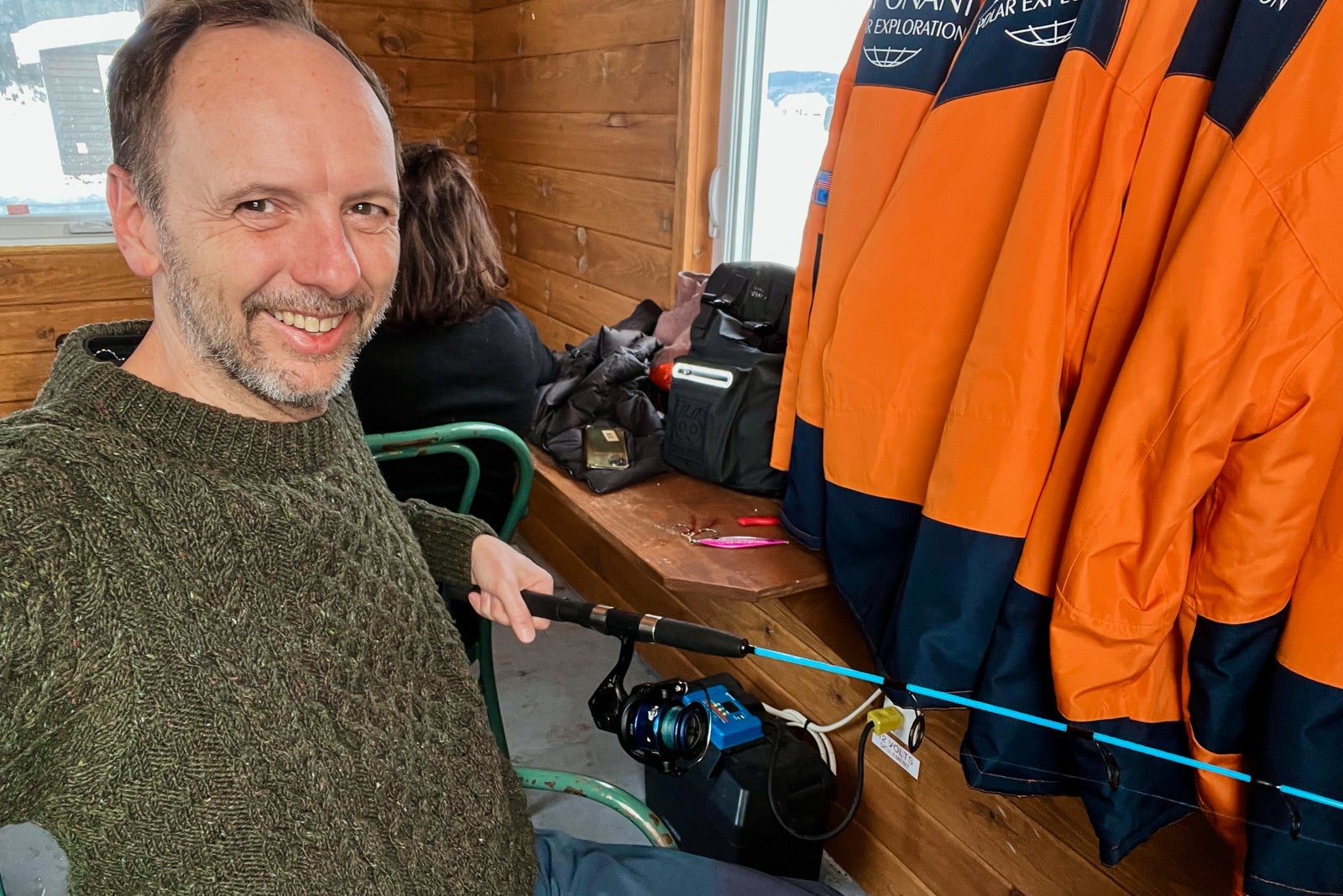 TPG's Gene Sloan ice-fishing on Saguenay Fjord