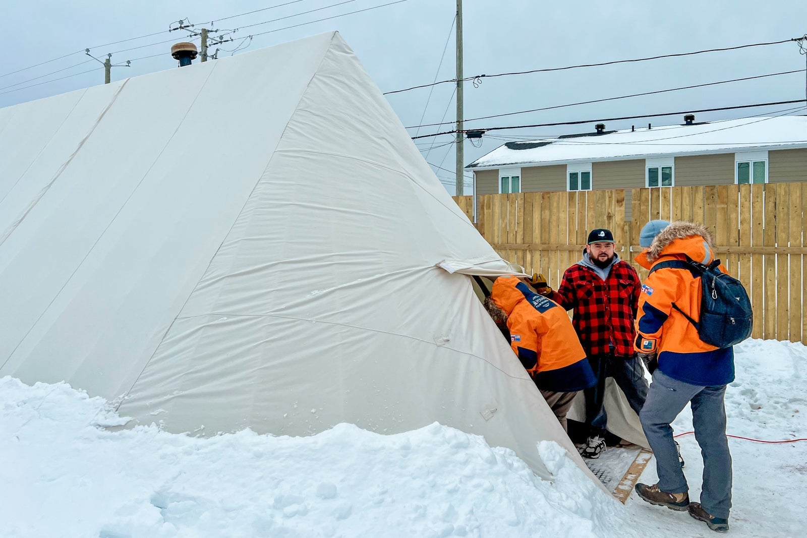 Le Commandant Charcot passengers on their way to visit with members if the Innu nation