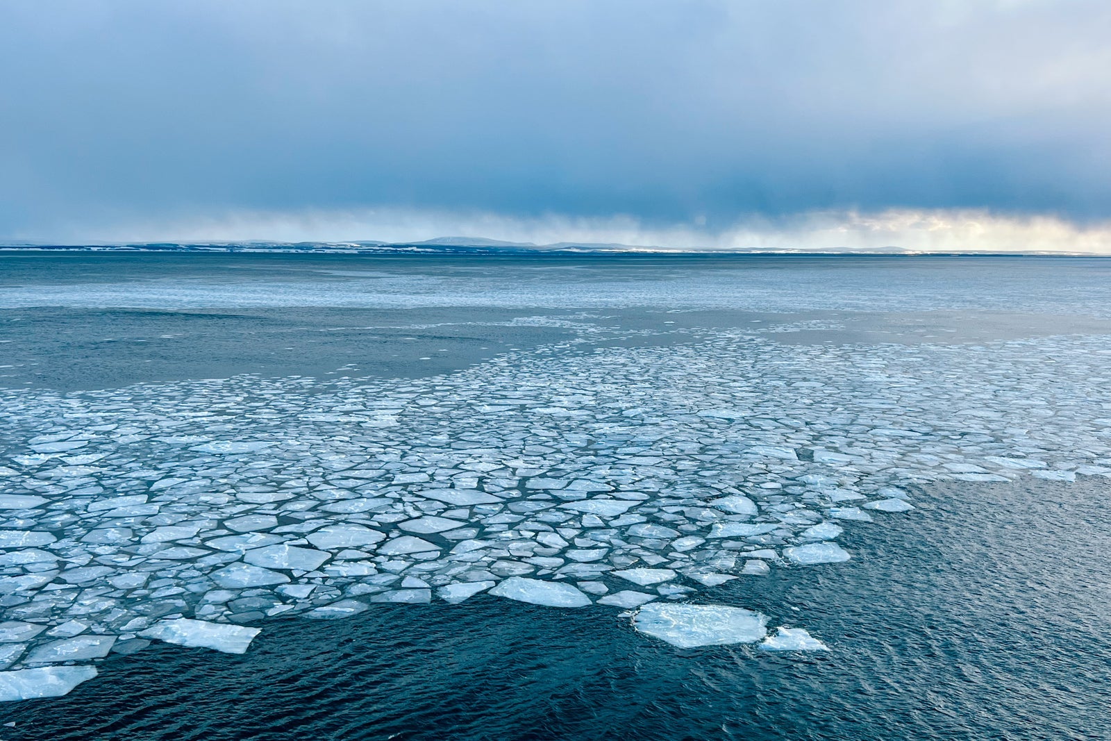 Floating ice on the Gulf of Saint Lawrence