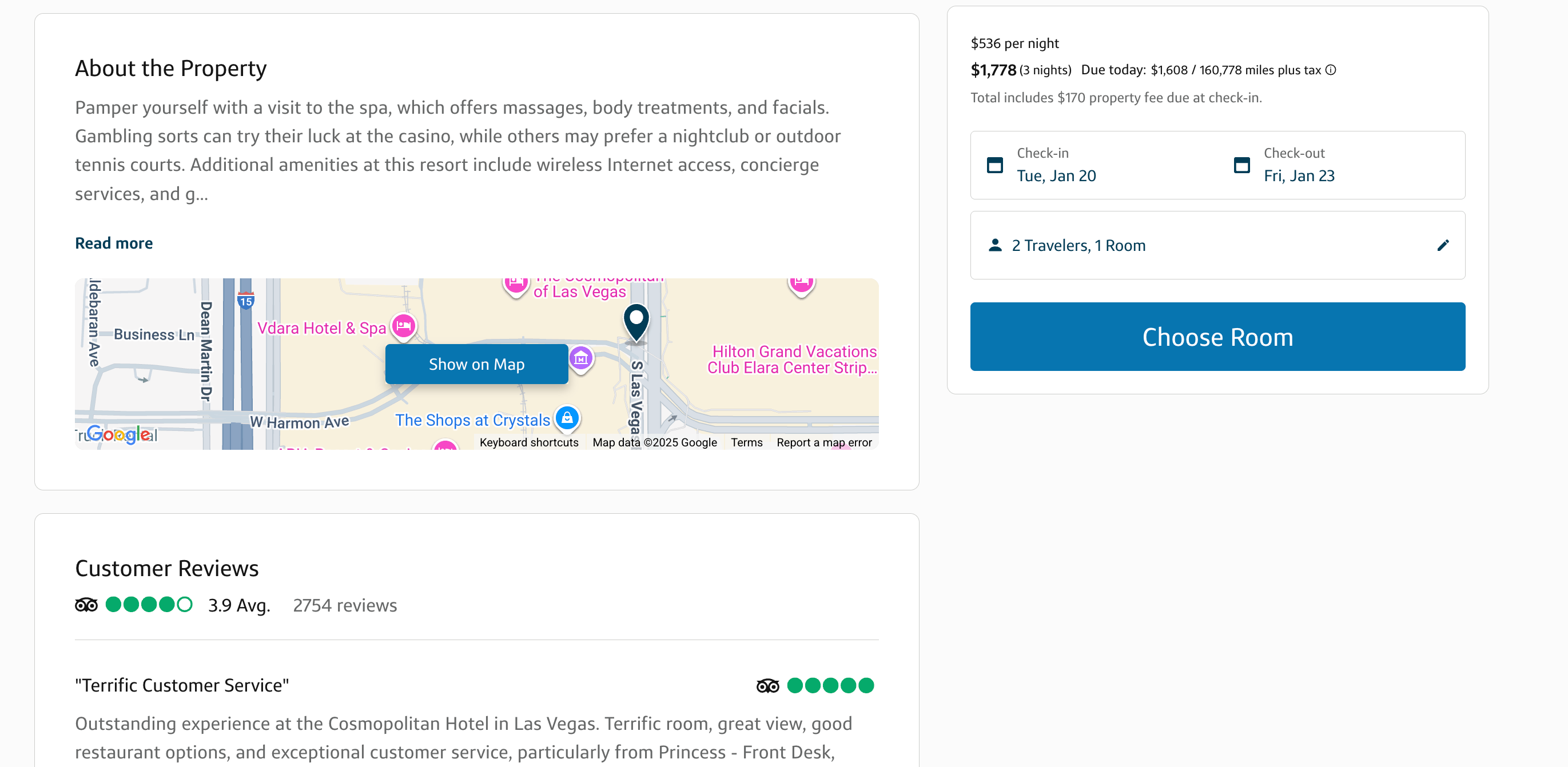 Booking a hotel Capital One Travel