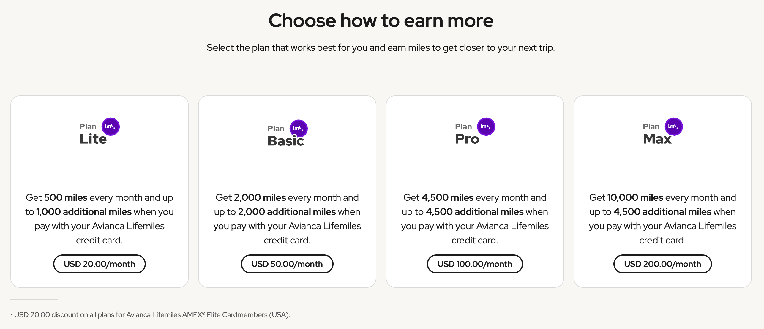 Lifemiles screenshot