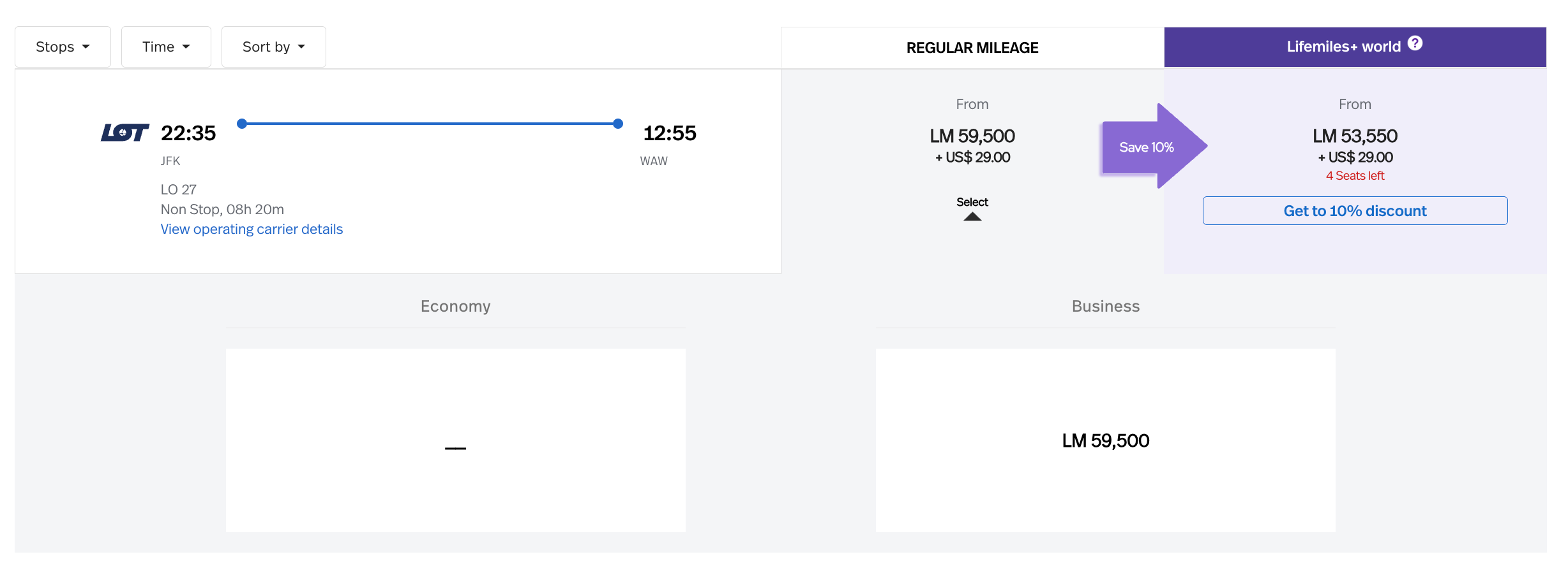 Lifemiles screenshot