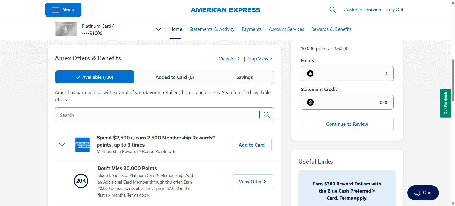 Screenshot showing how to navigate to Amex Offers
