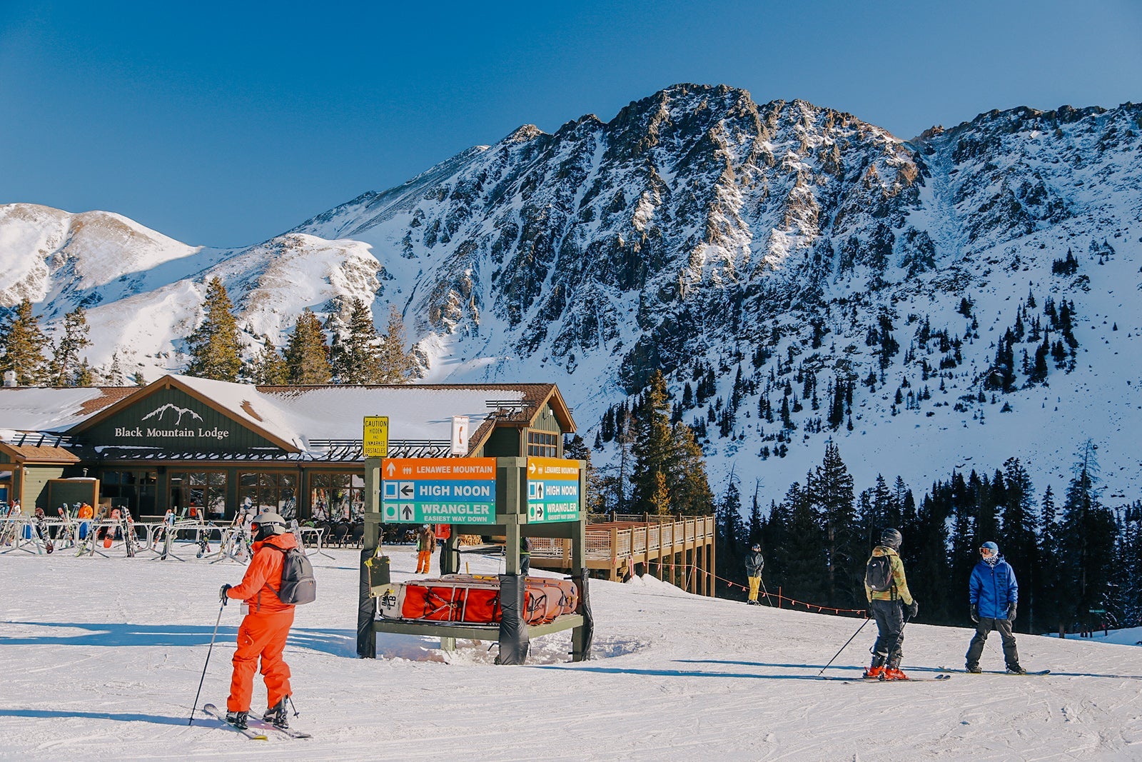 Skiers at Arapahoe Basin Colorado December 9, 2017