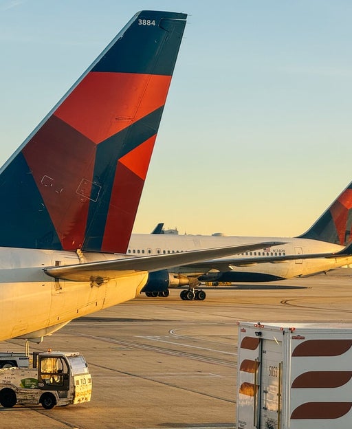 Delta Air Lines aircraft tails.