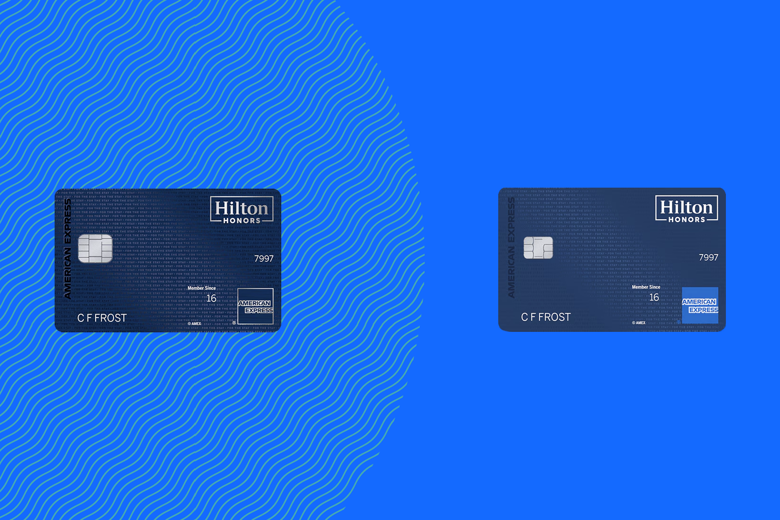 Hilton Surpass card and Hilton Aspire card art