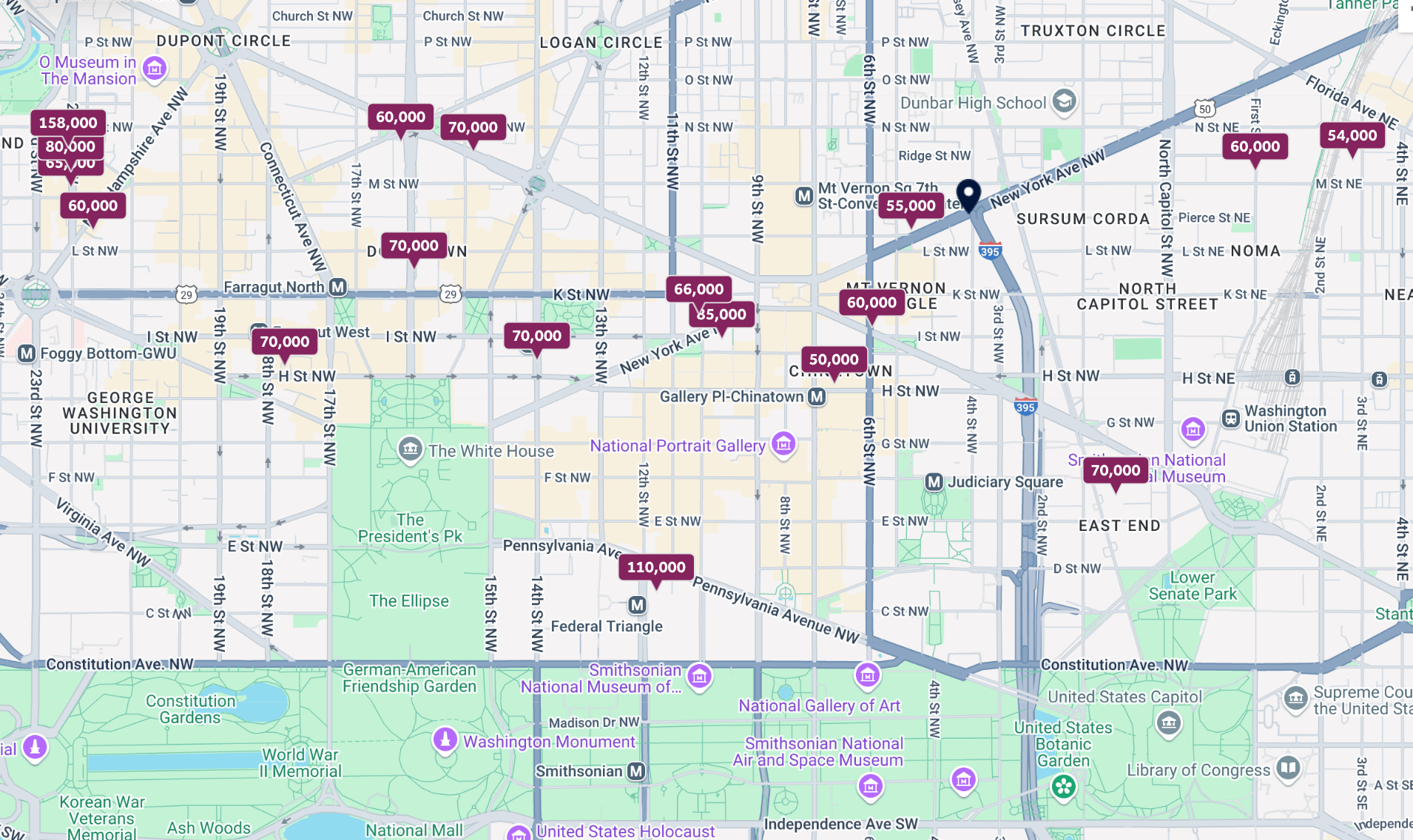 Hilton Washington DC map
