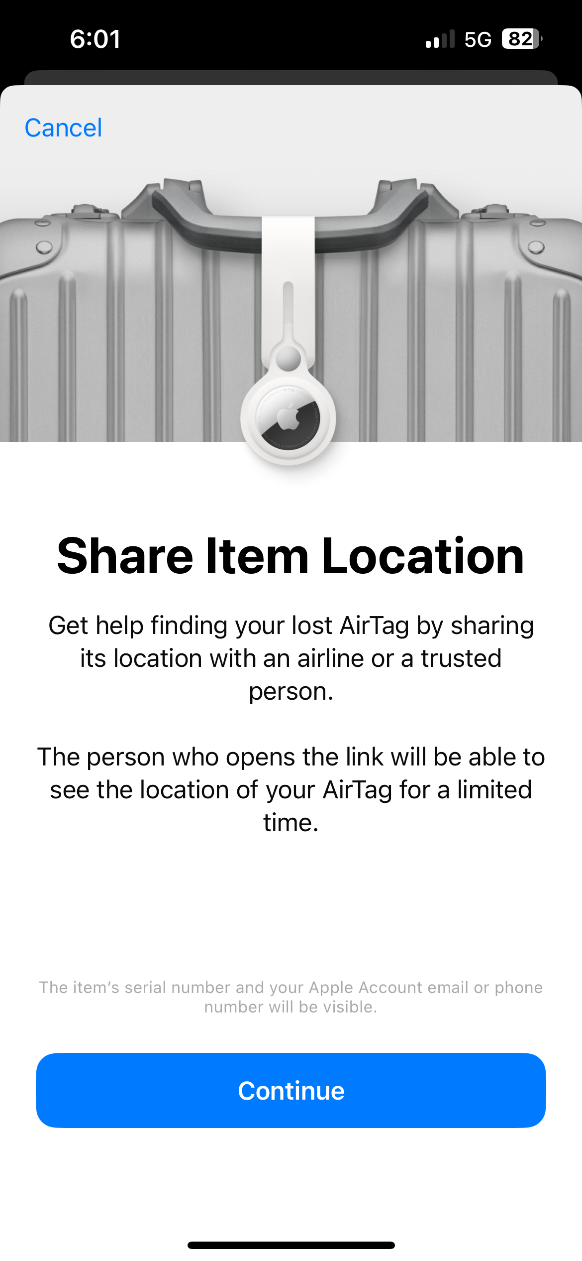 Find My feature on Nick Ewen's app.