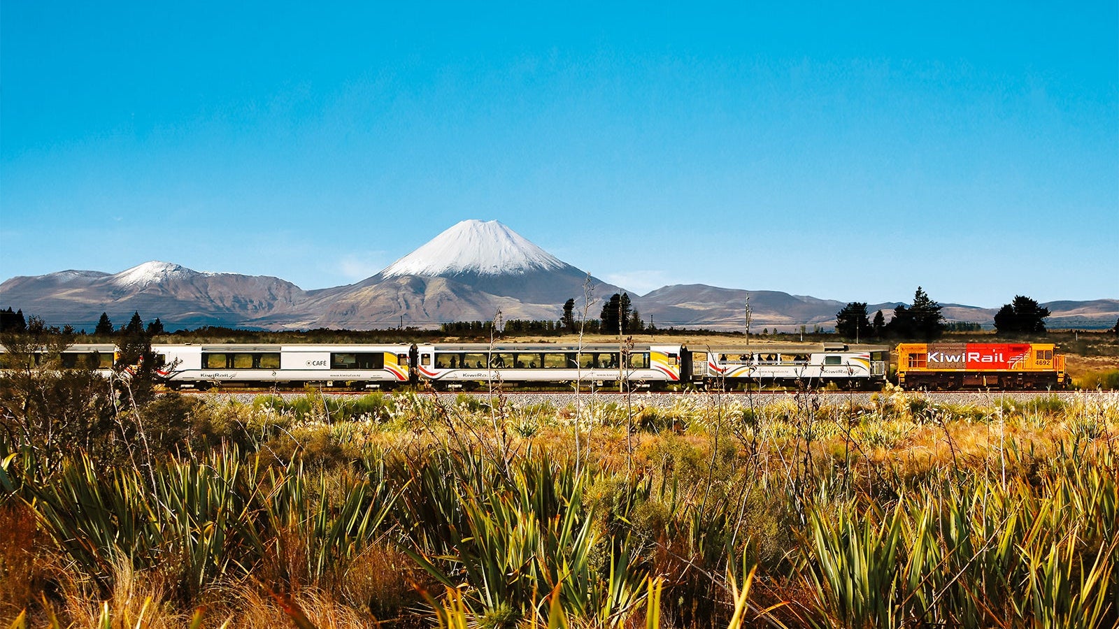 Northern Explorer heads south from Tongoriro National Park copy