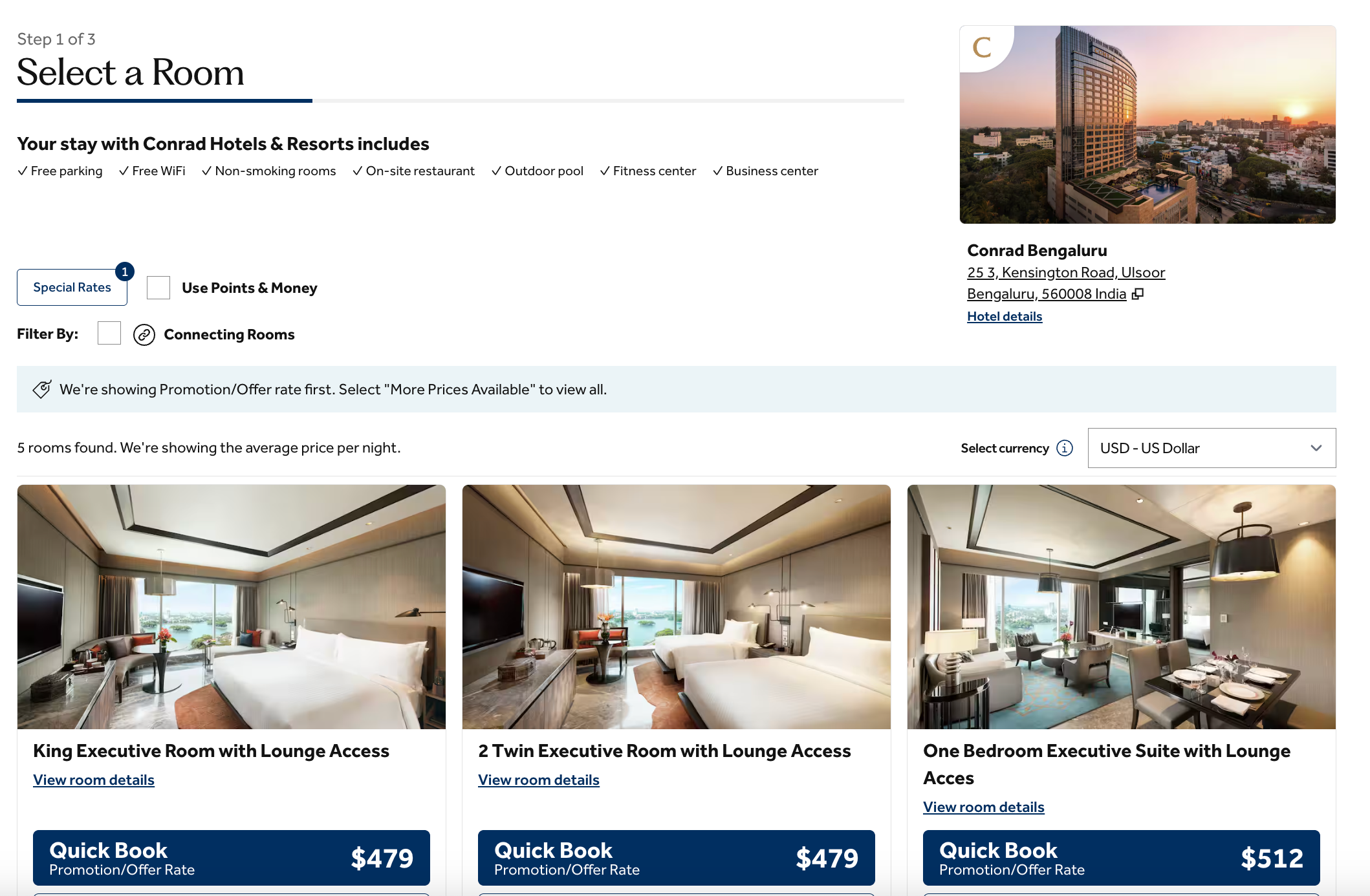 conrad bengaluru price