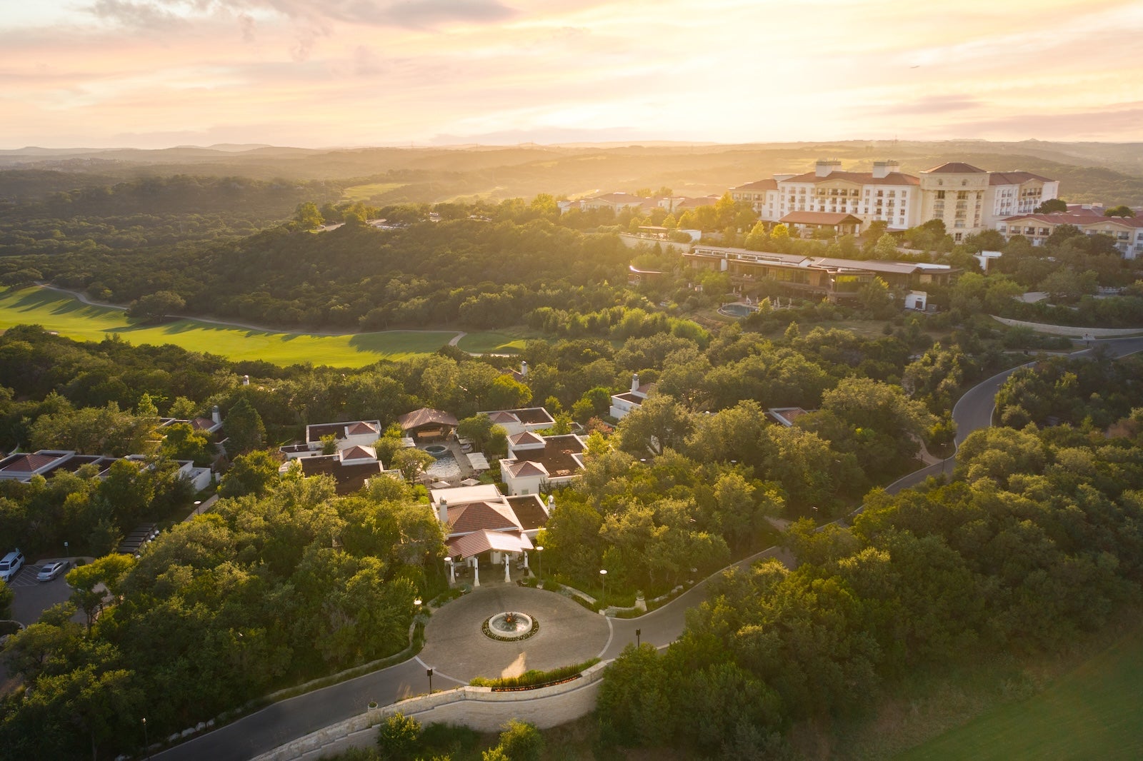overhead shot of hotel
