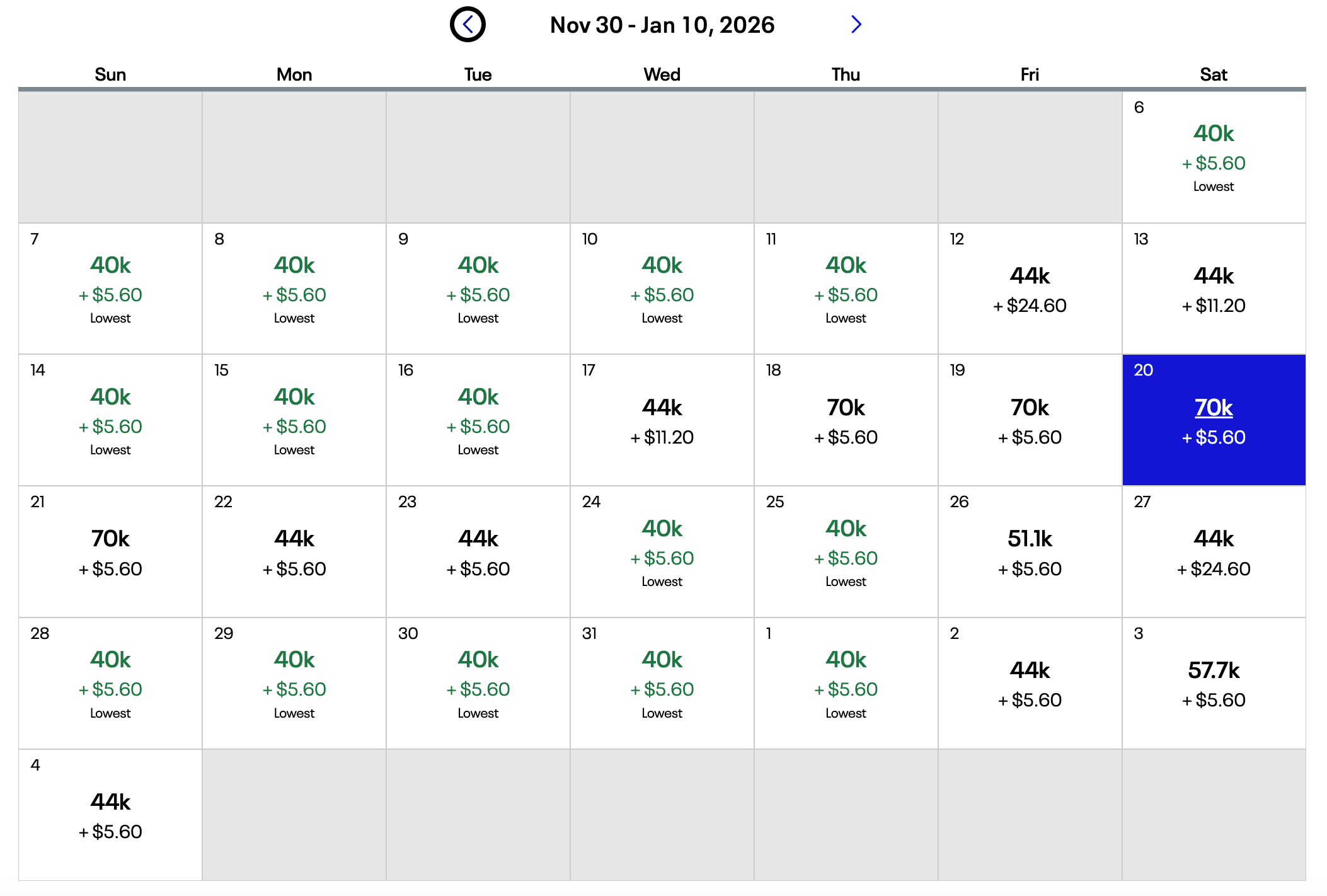 United calendar award prices