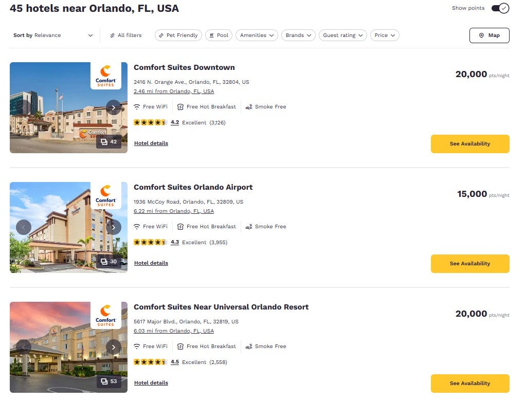 Booking a Choice Privileges reward night