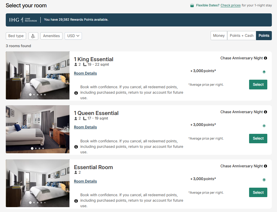 Book using an IHG free night certificate