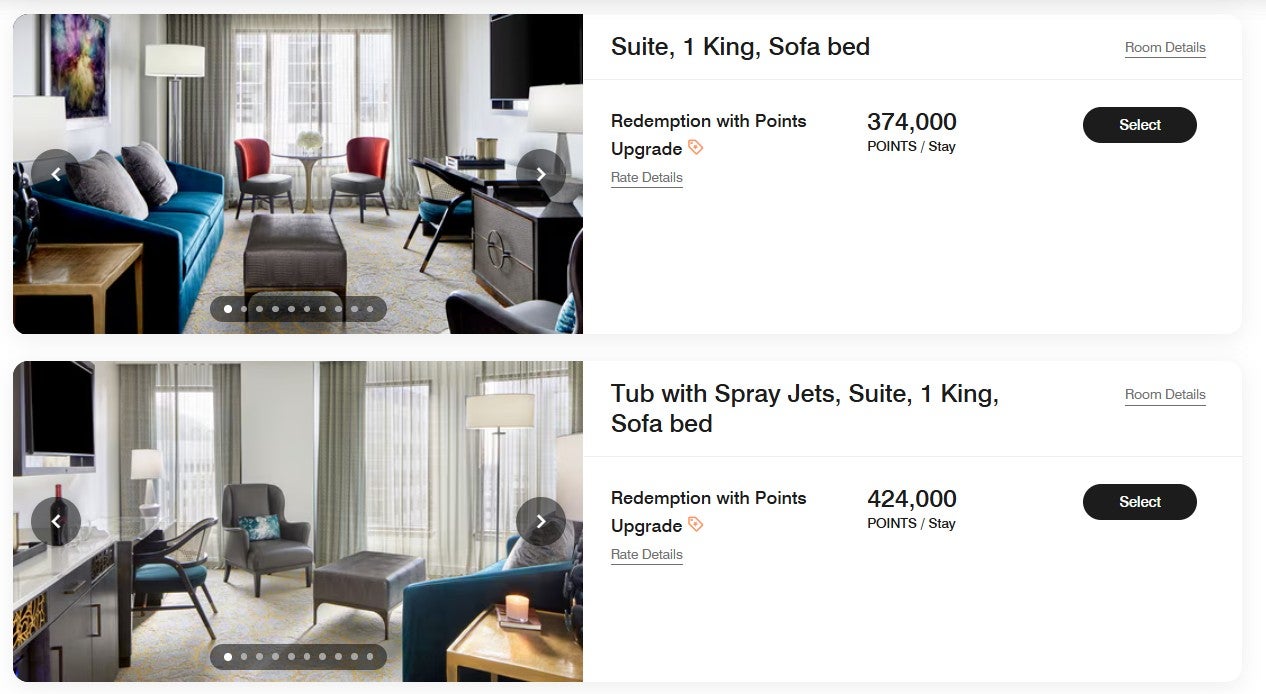 Marriott points upgrade