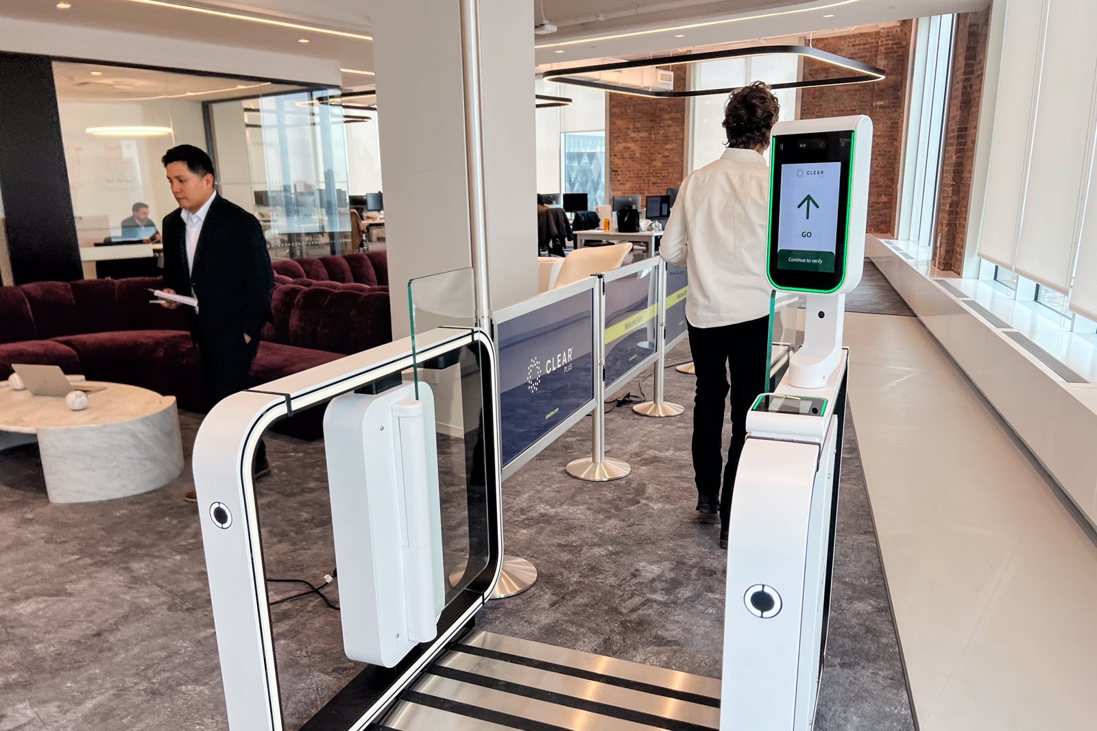New Clear biometric screening gates prototype. CLINT HENDERSON/THE POINTS GUY
