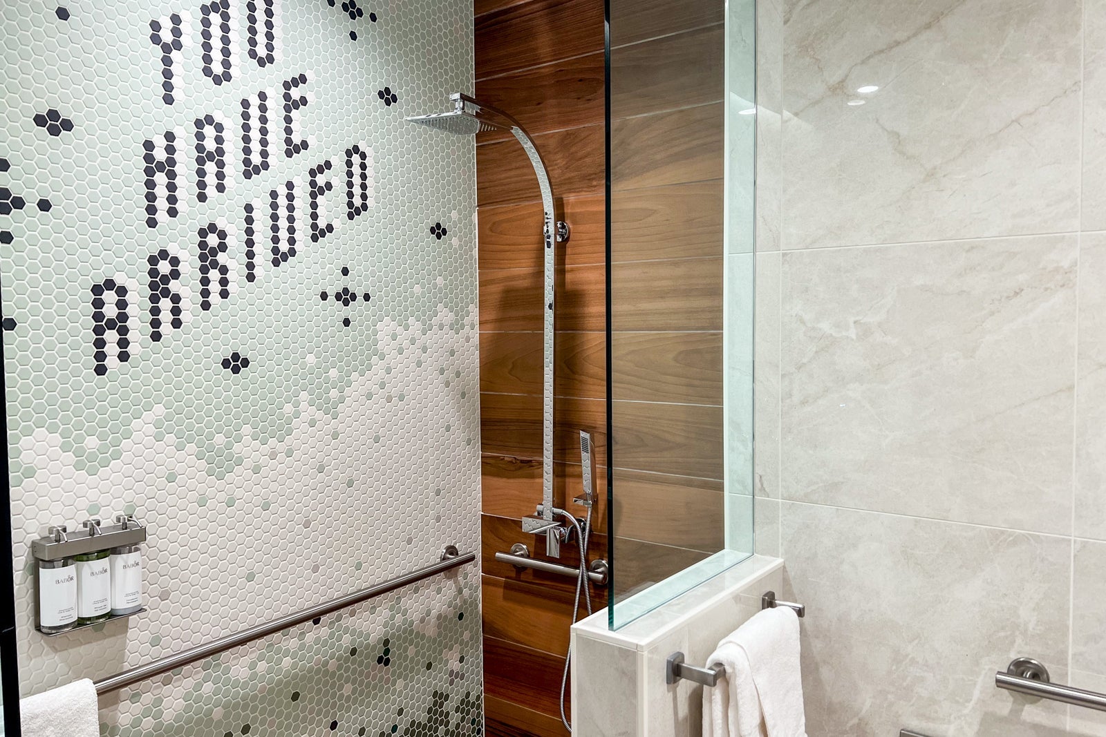 Shower in an airport lounge