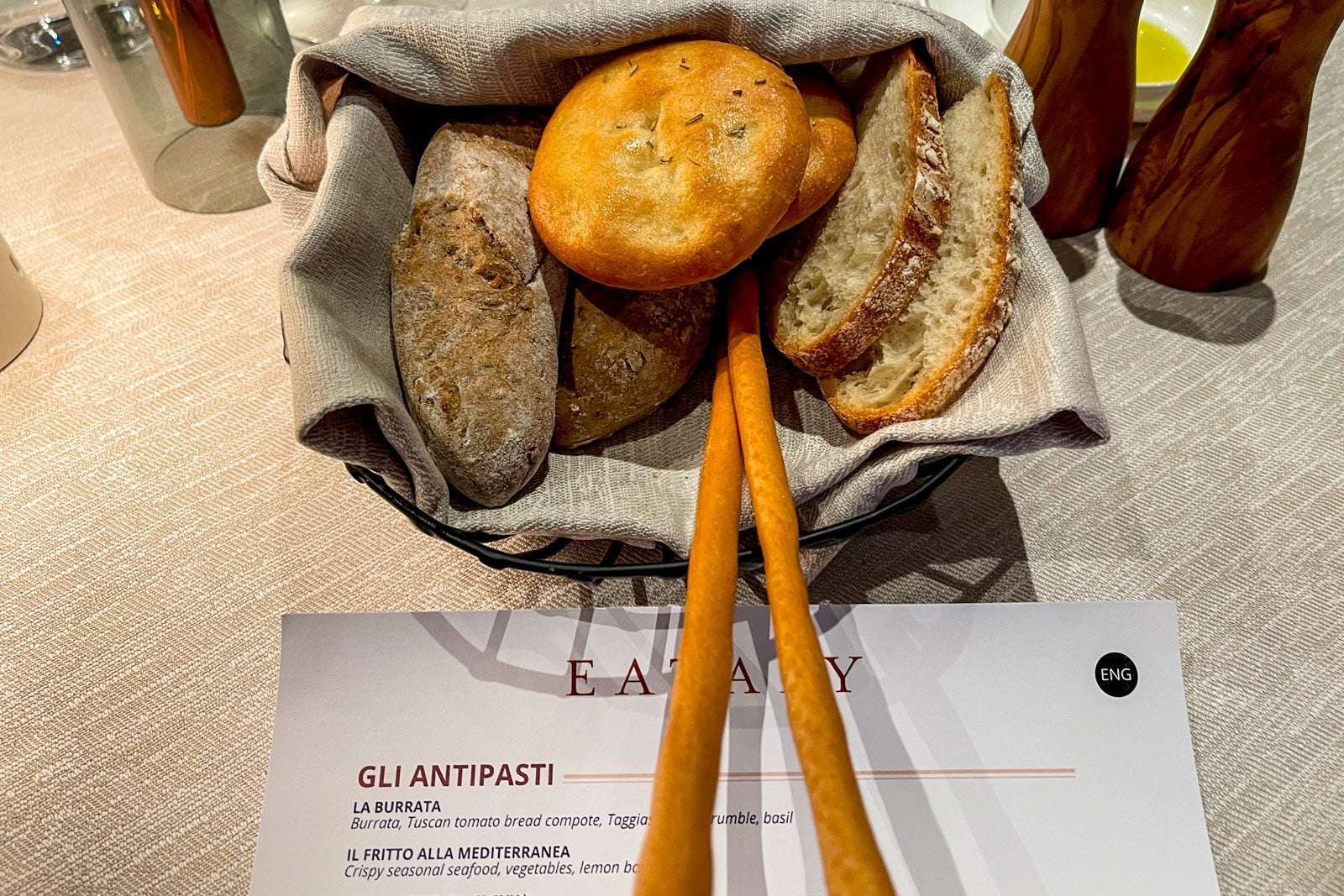 Eataly bread basket. MSC World America