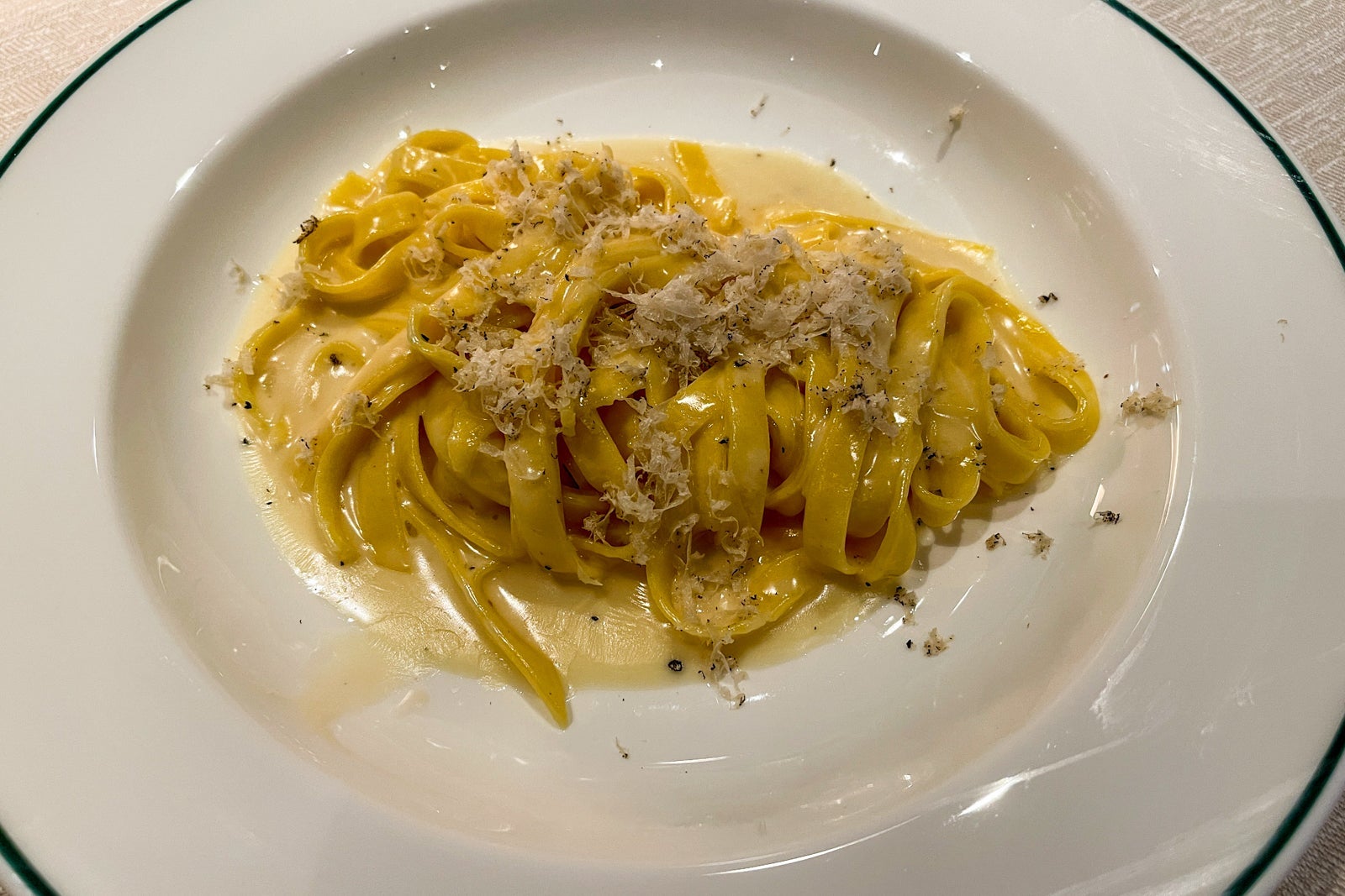 tonnarelli cacio e pepe at Eataly. MSC World America