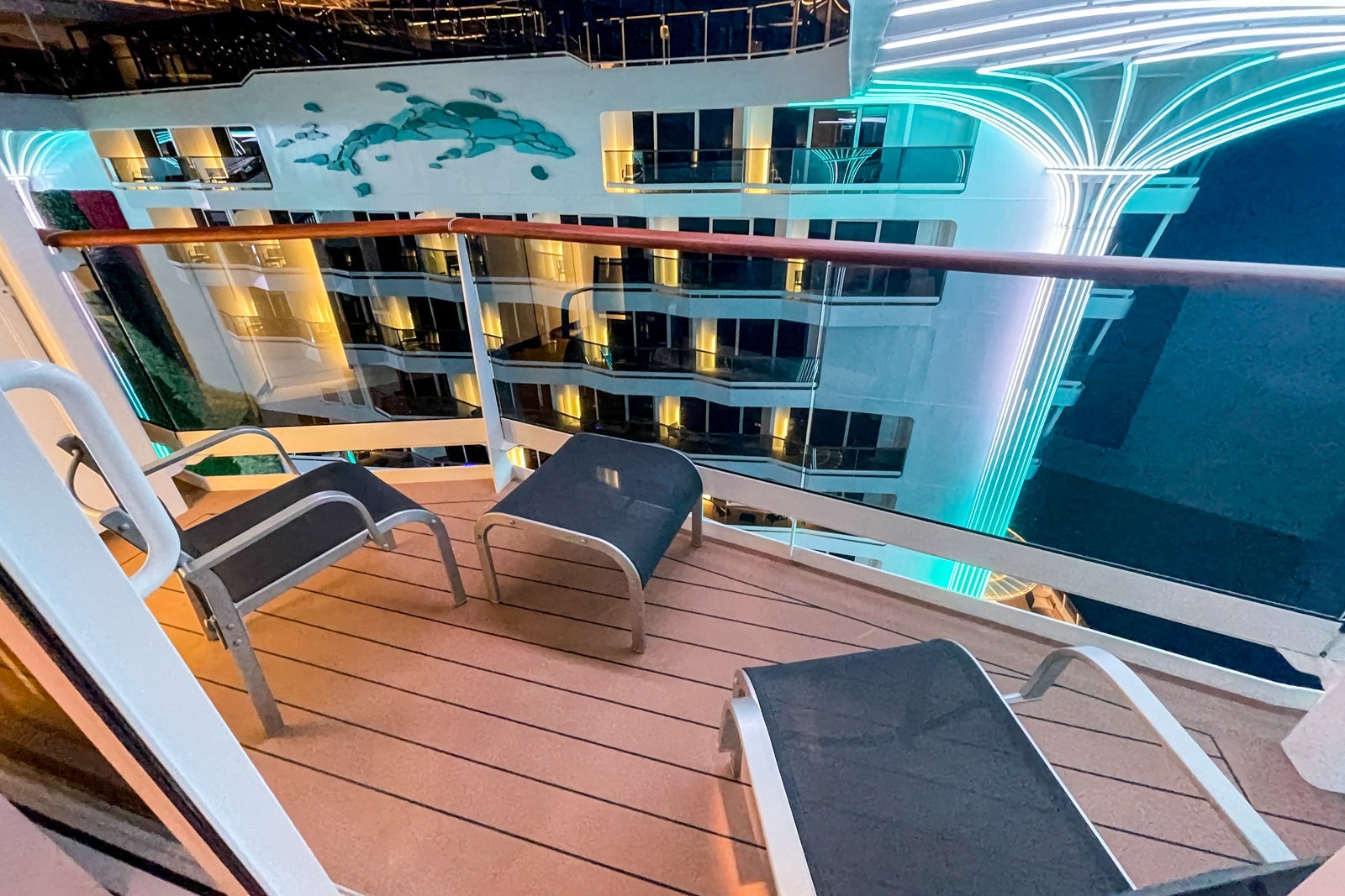 Promenade view cabin aboard MSC World America