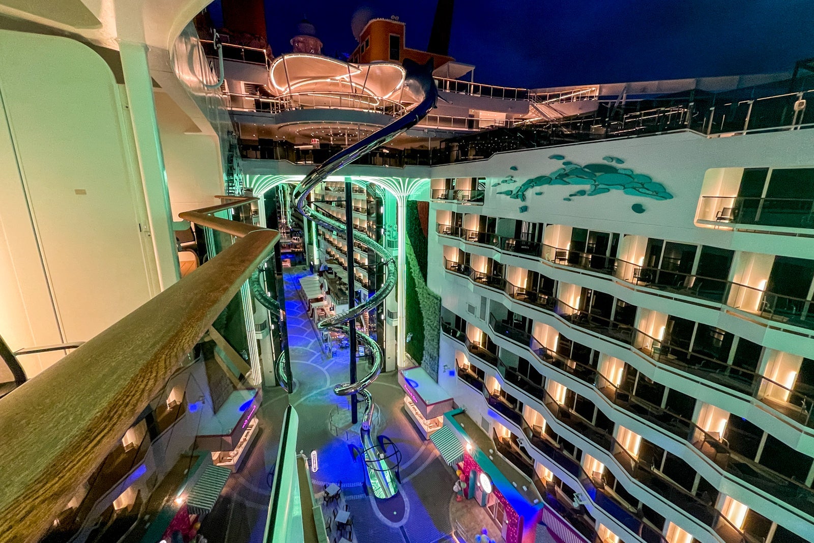 Promenade view cabin aboard MSC World America