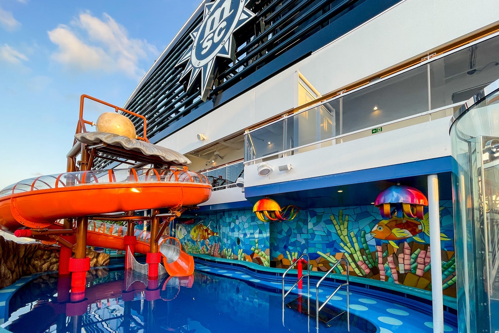 Kids splash area onboard MSC World America.