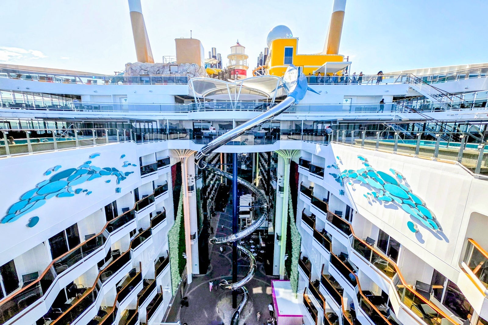 Deck 8 promenade and dry slide MSC World America