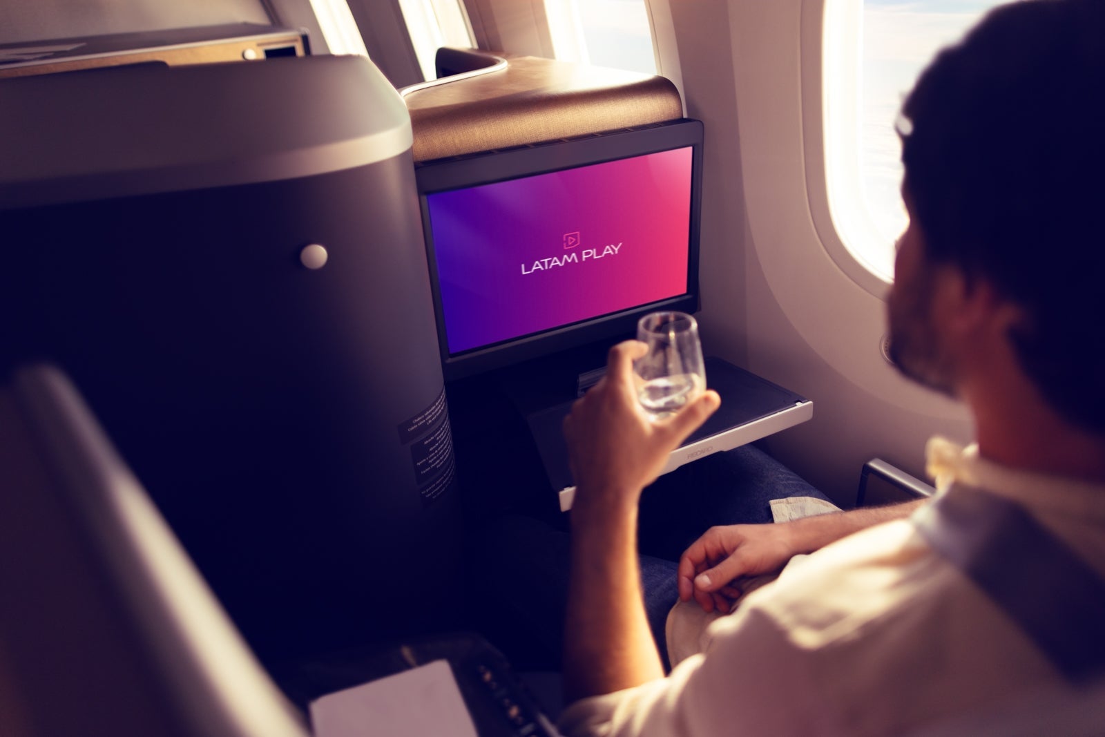 person in business class