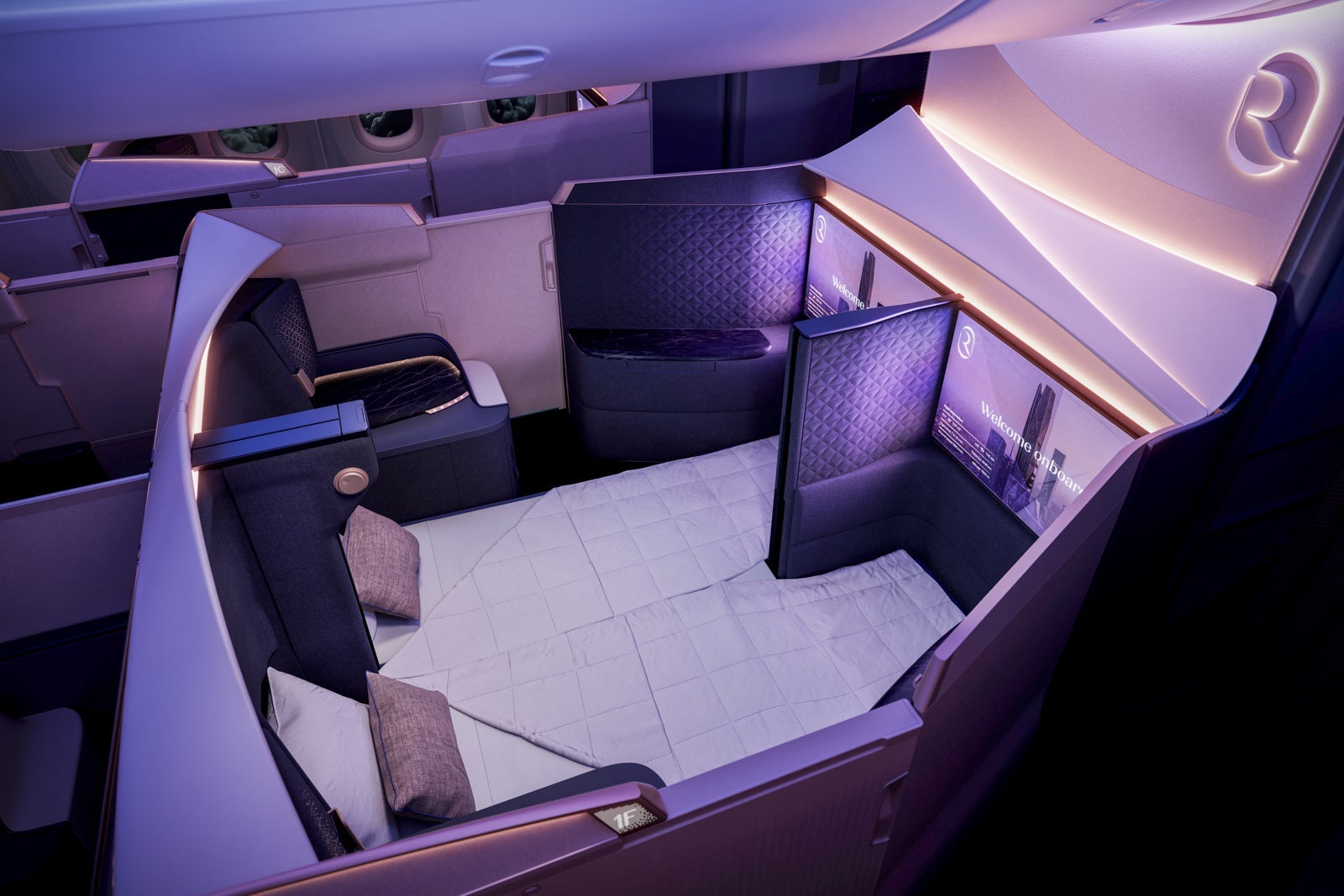 Riyadh Air 787 Dreamliner Business Elite Front row high view bed
