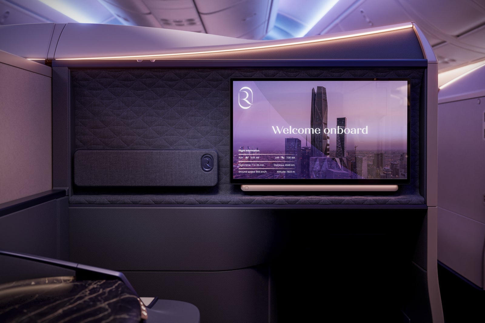 Riyadh Air 787 Dreamliner Business Screen