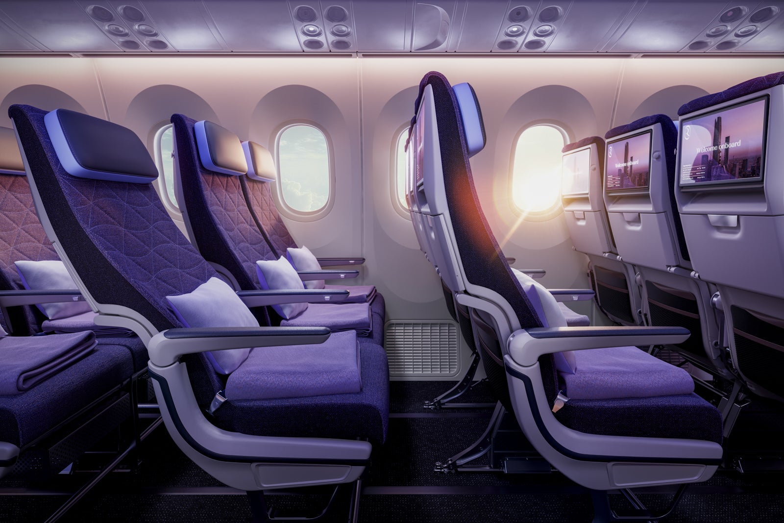 Riyadh Air 787 Dreamliner Economy Seat Reclined