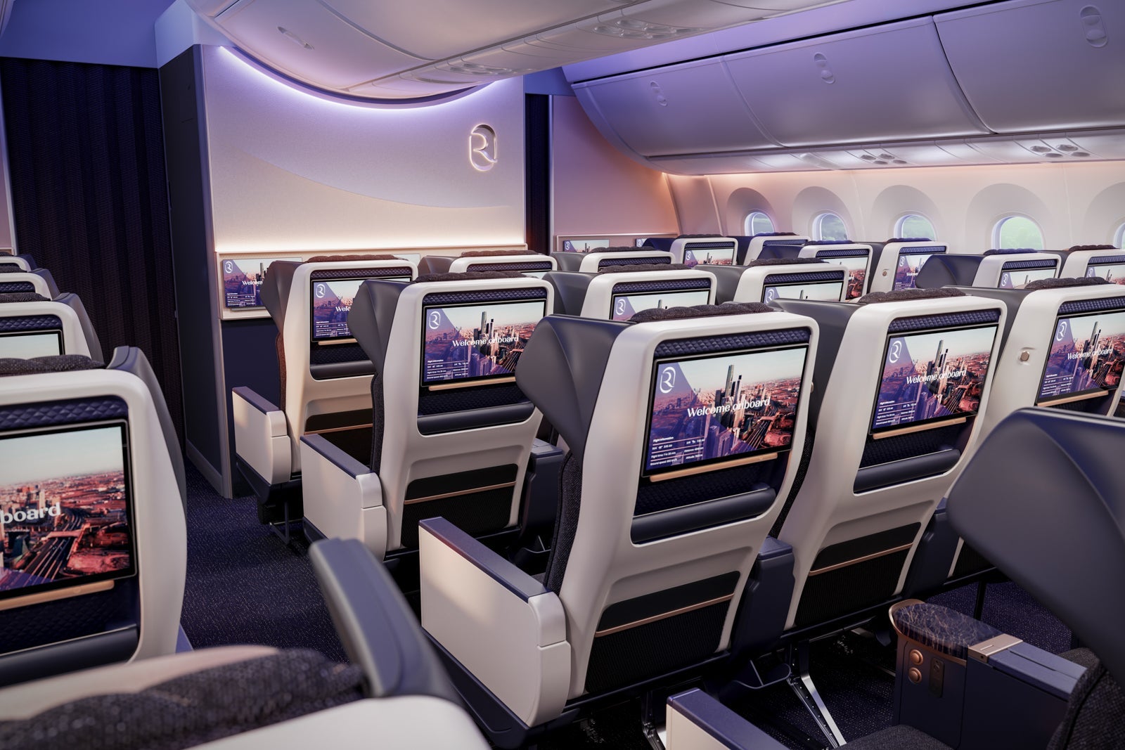 Riyadh Air 787 Dreamliner Premium Economy Forward Facing Cabin