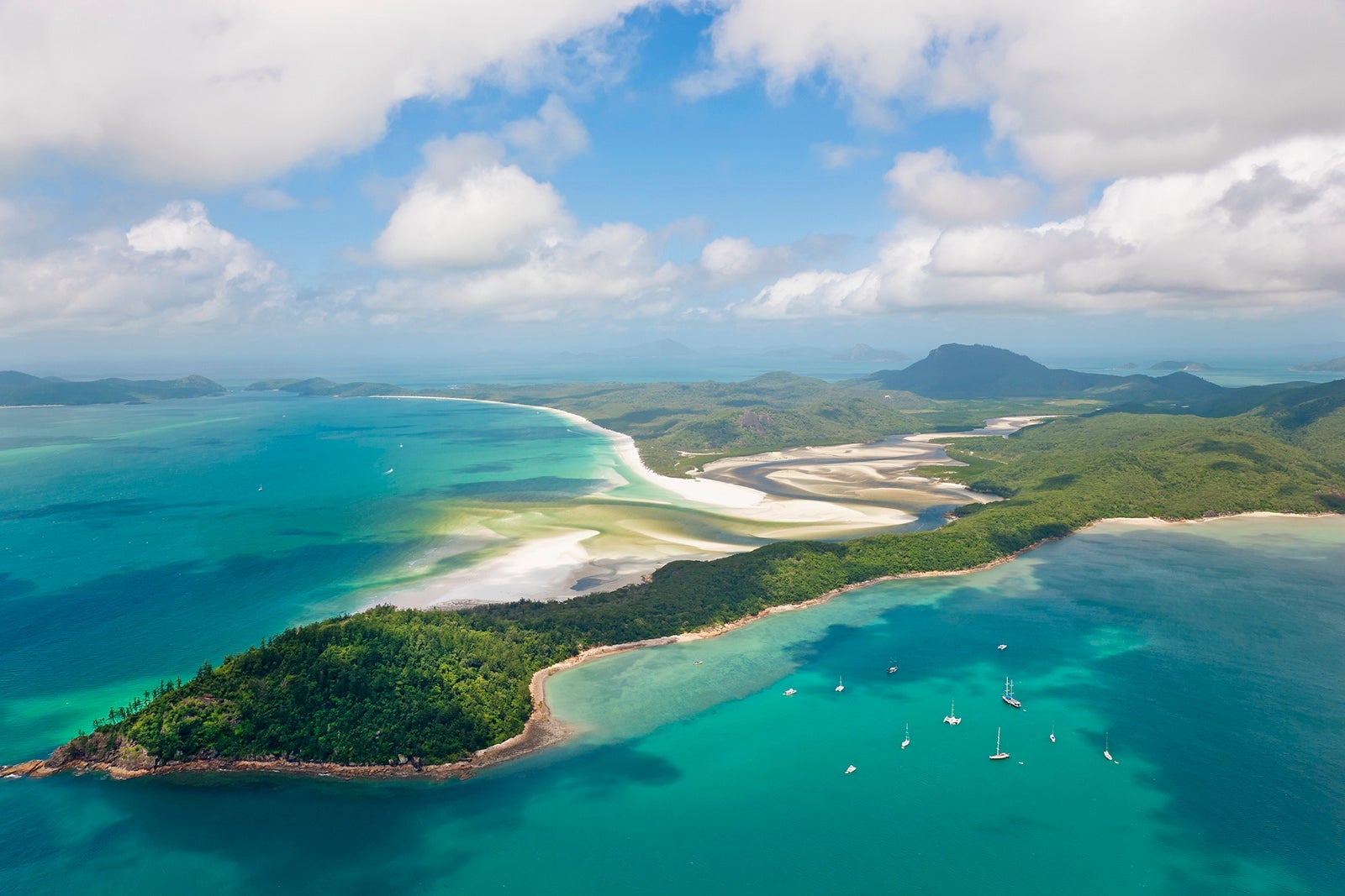 Aerial view of the Hill inlet Whitsunday Islands, Queensland, Australia