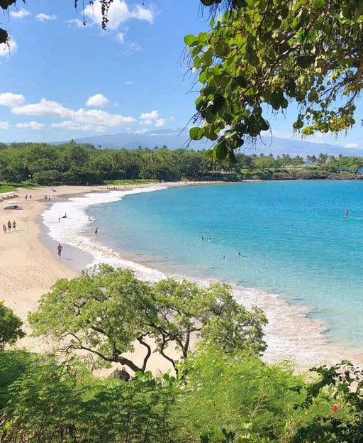 white sand beach and blue water