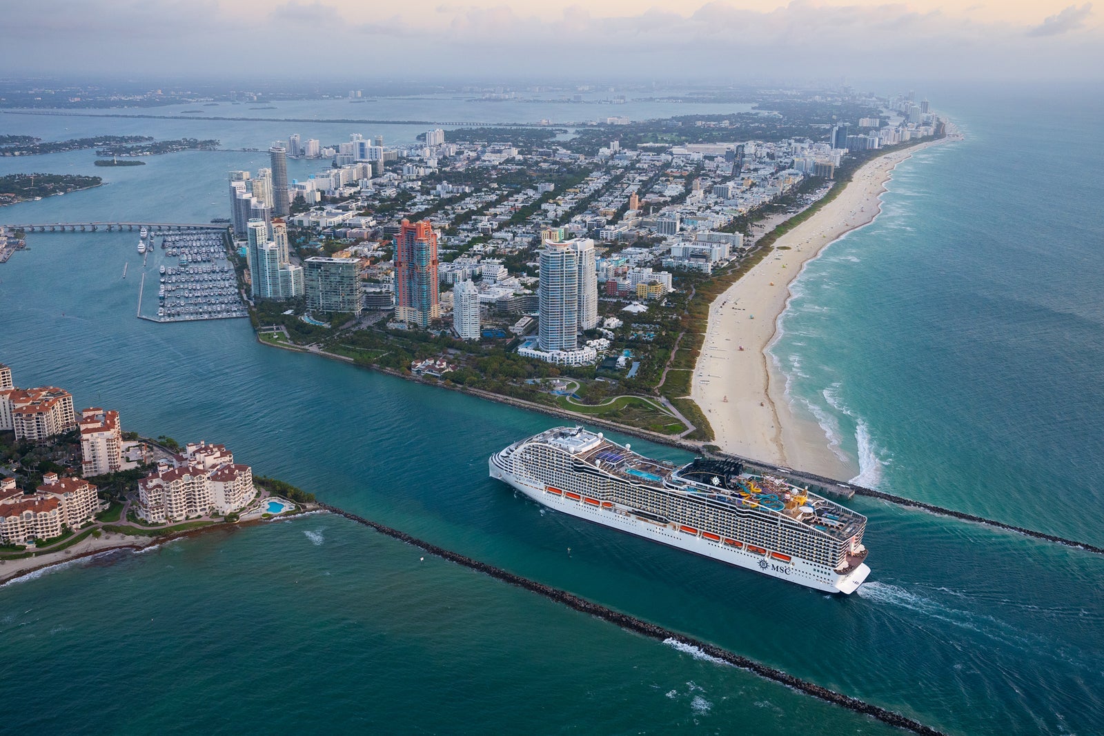 MSC World America sails into Miami on April 7, 2025