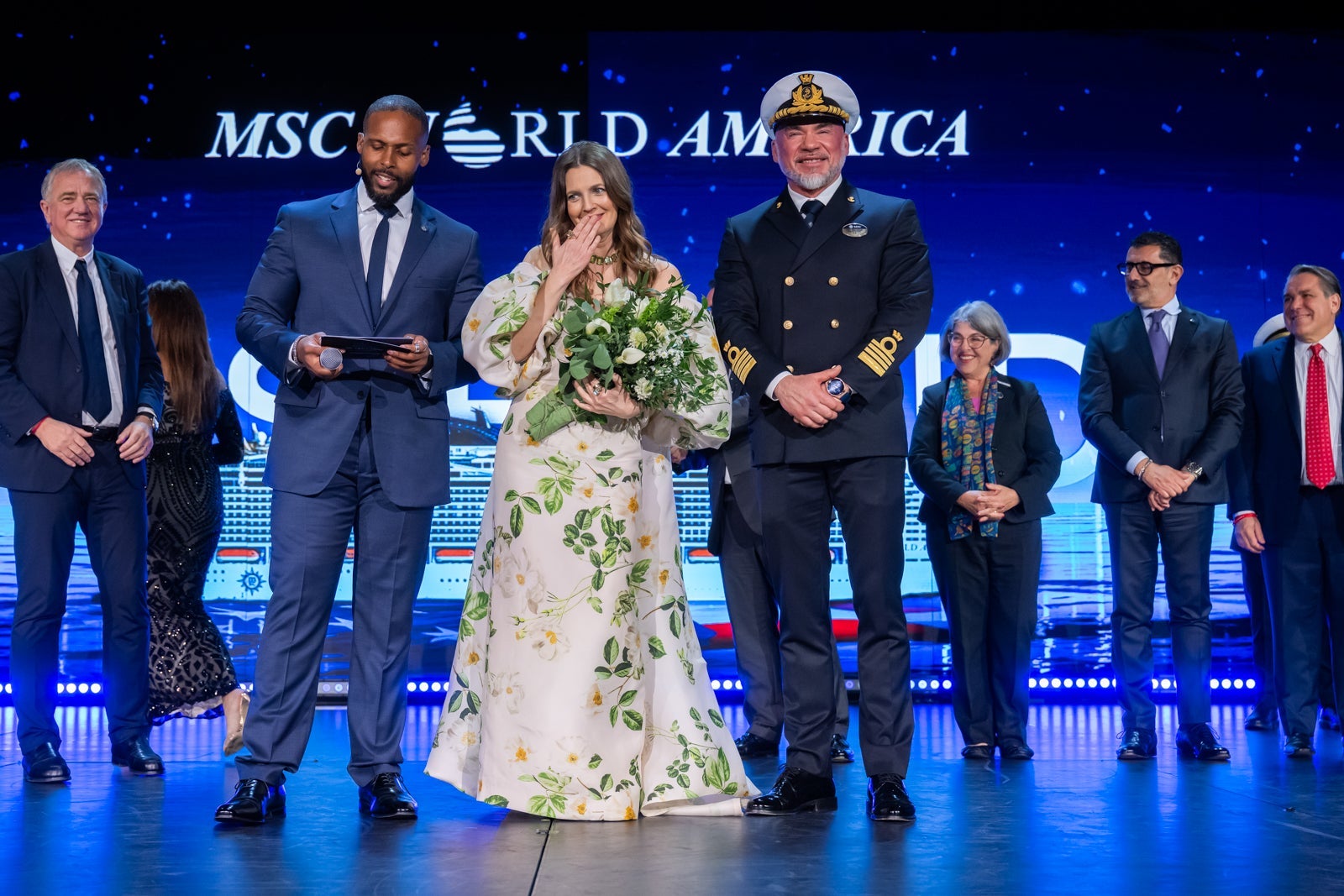 Actress Drew Barrymore during the unveiling of MSC World America