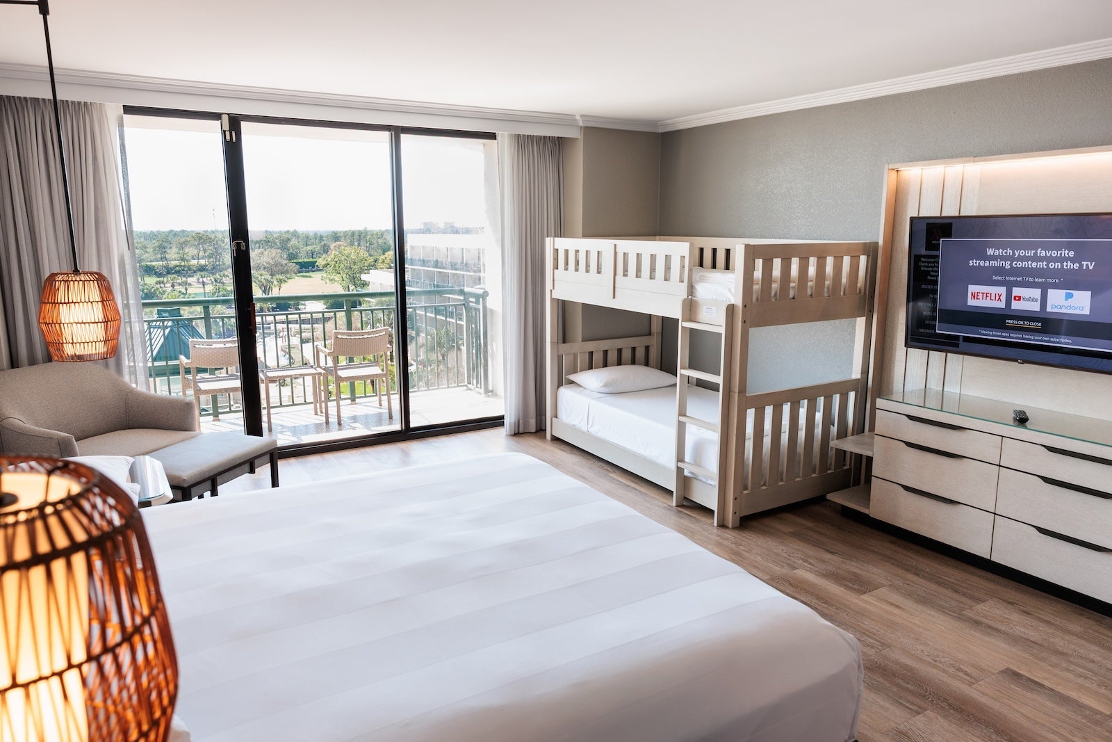 hotel room with bunk beds