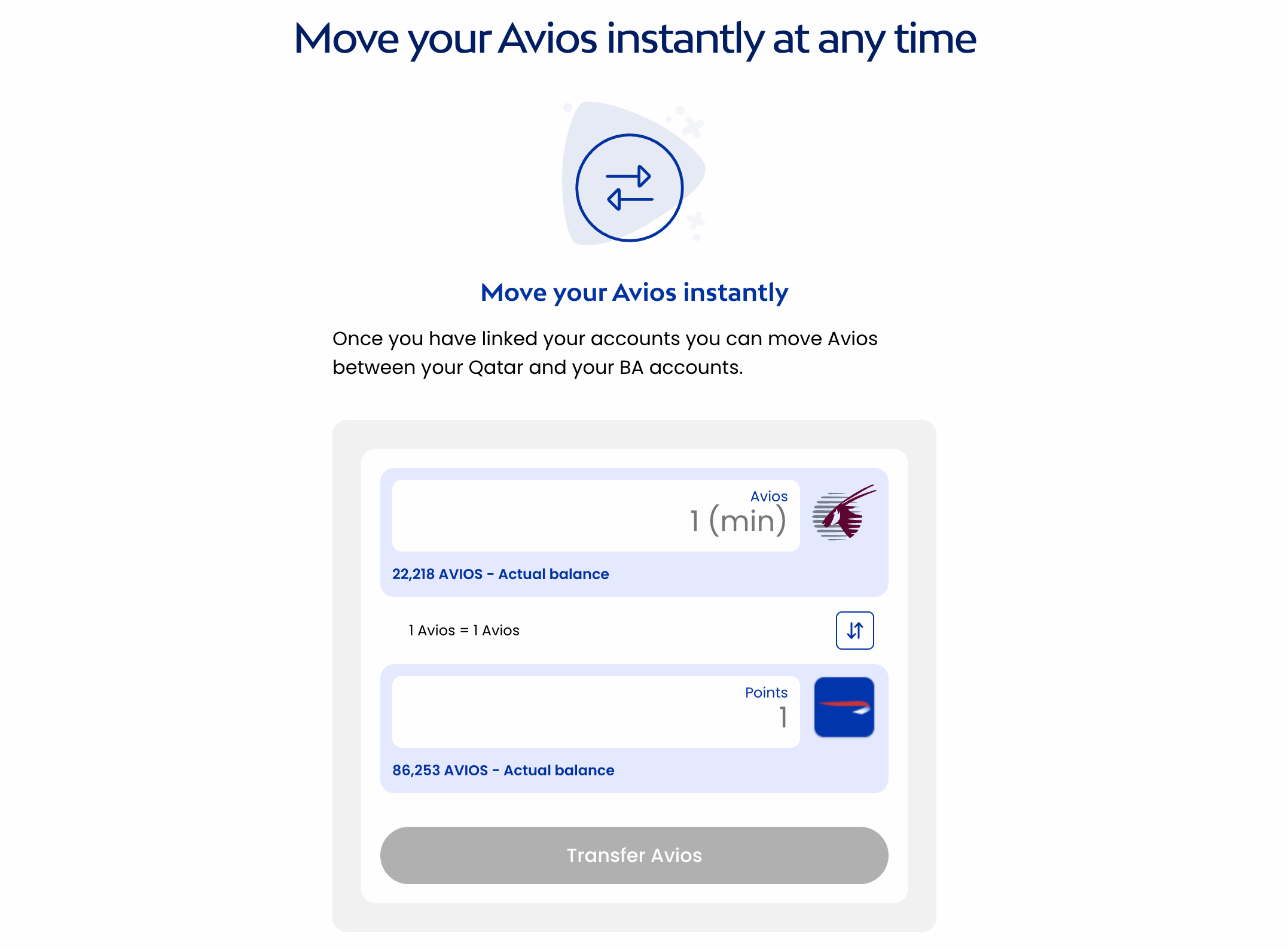 Transfer Avios