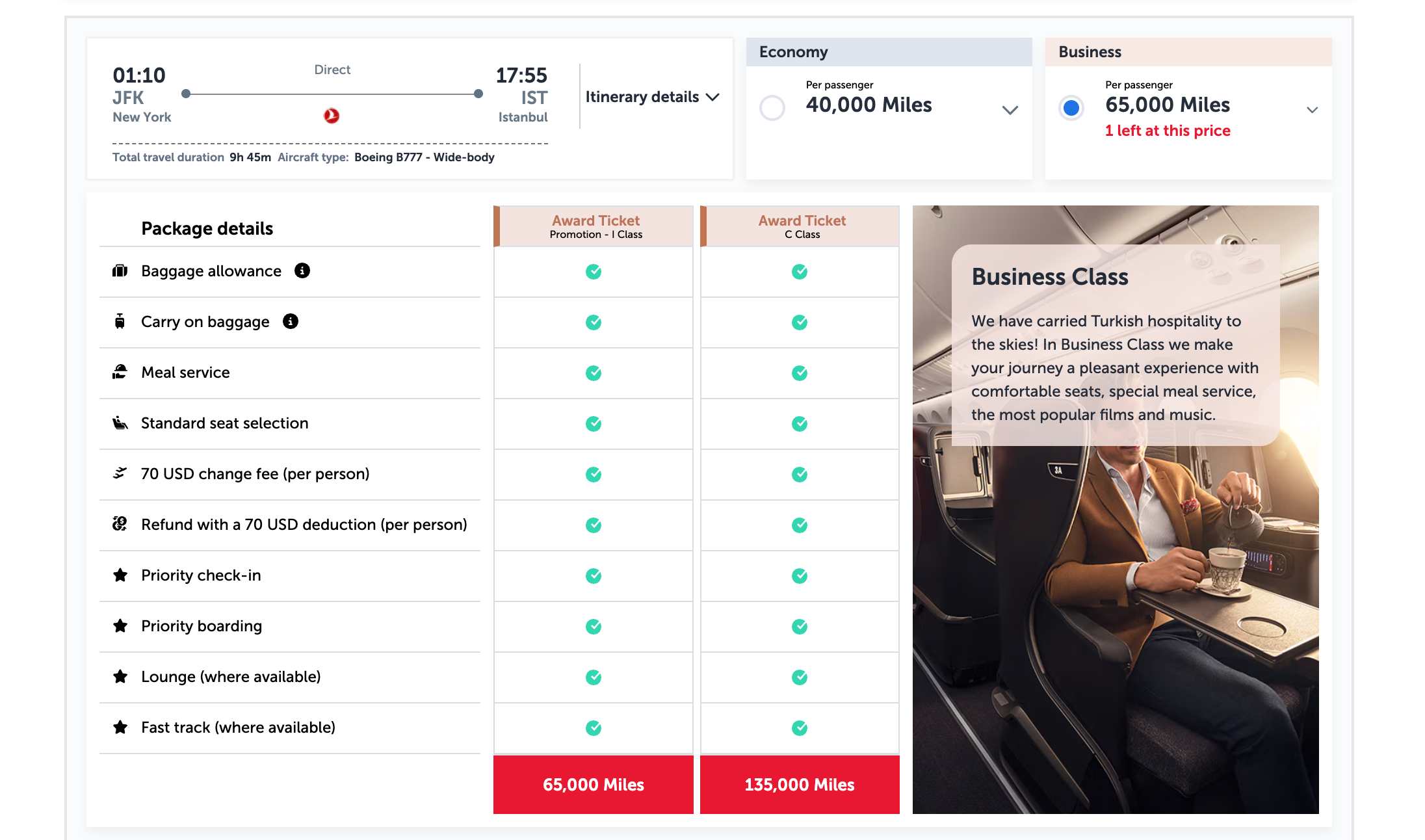 Turkish Airlines website