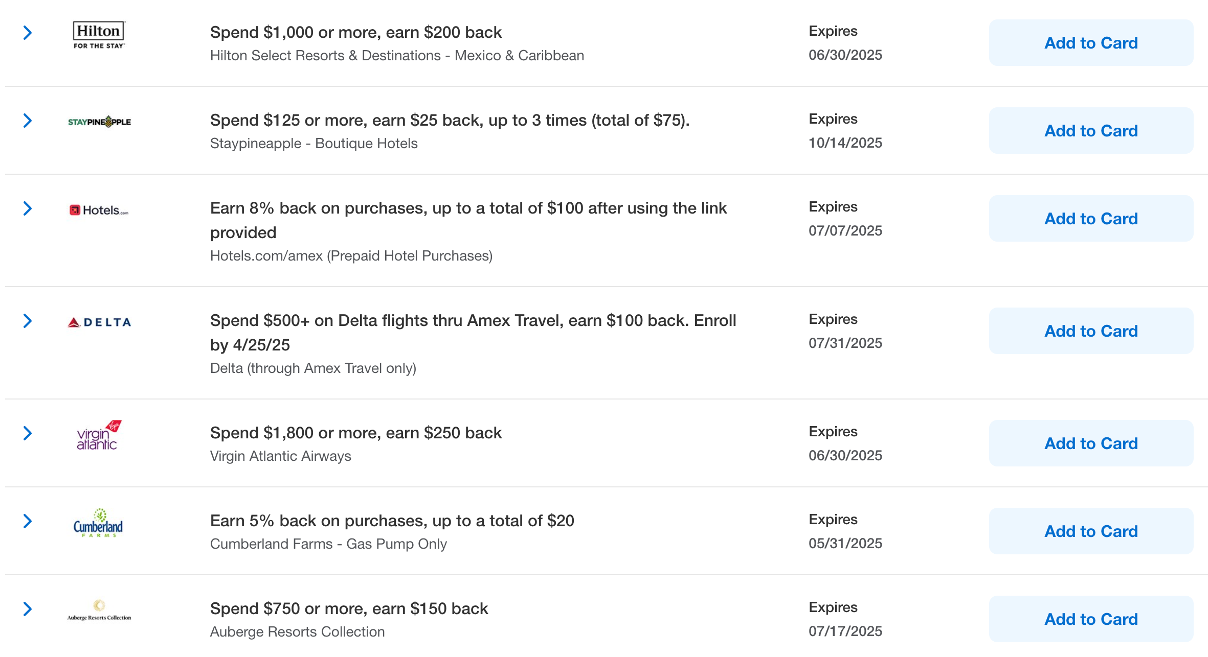 Amex Platinum offers