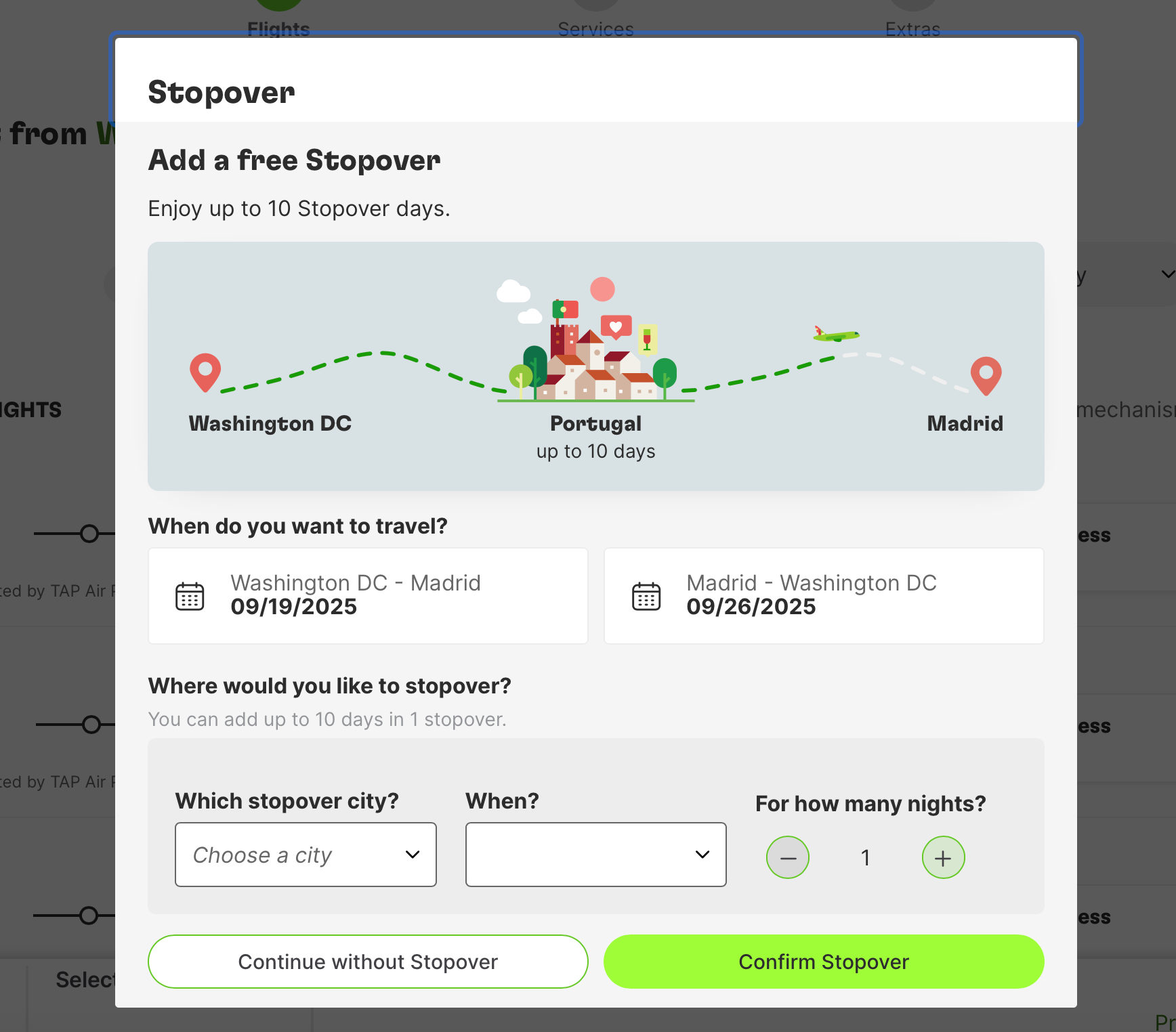 Free stopover pop-up. TAP AIR PORTUGAL 